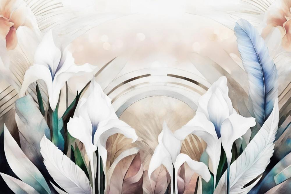 Irises and Feathers Bright