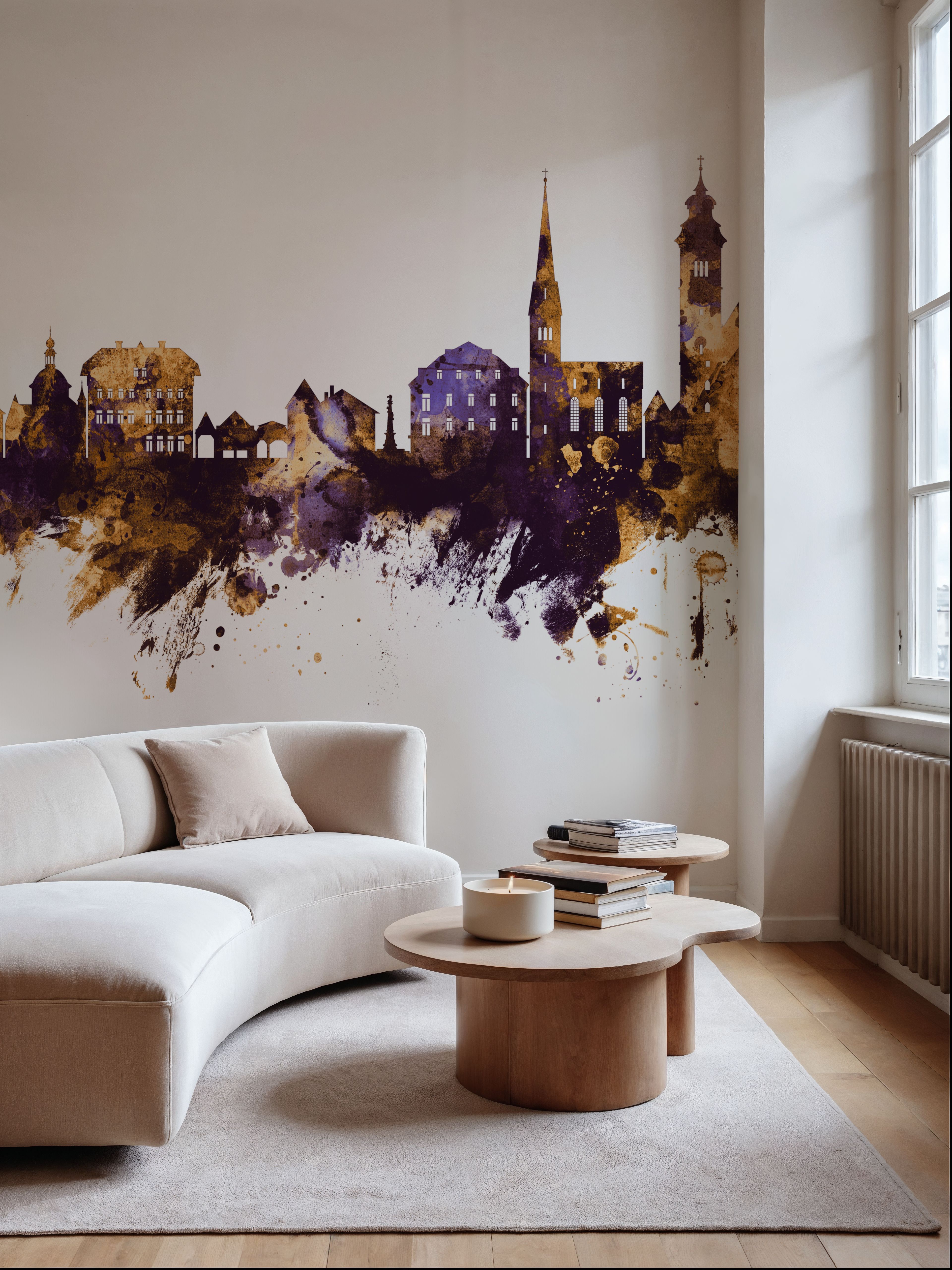 Hallstatt Austria Skyline Purple & Gold