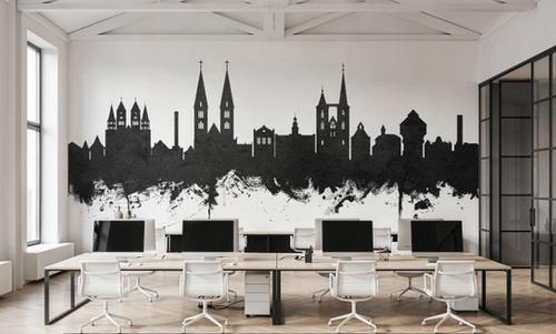 Halberstadt Germany Skyline Black & White