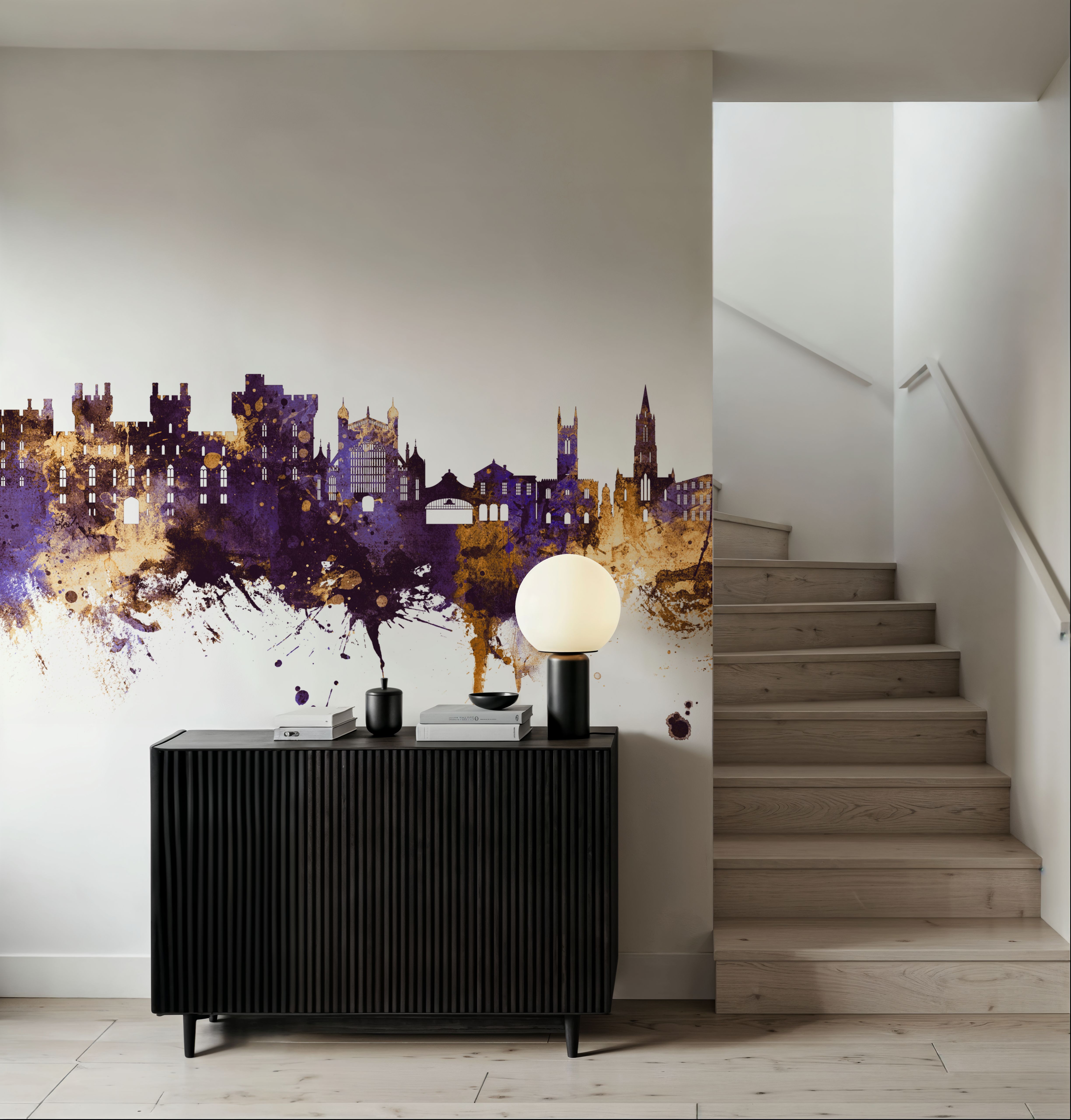 Windsor England Skyline Purple & Gold