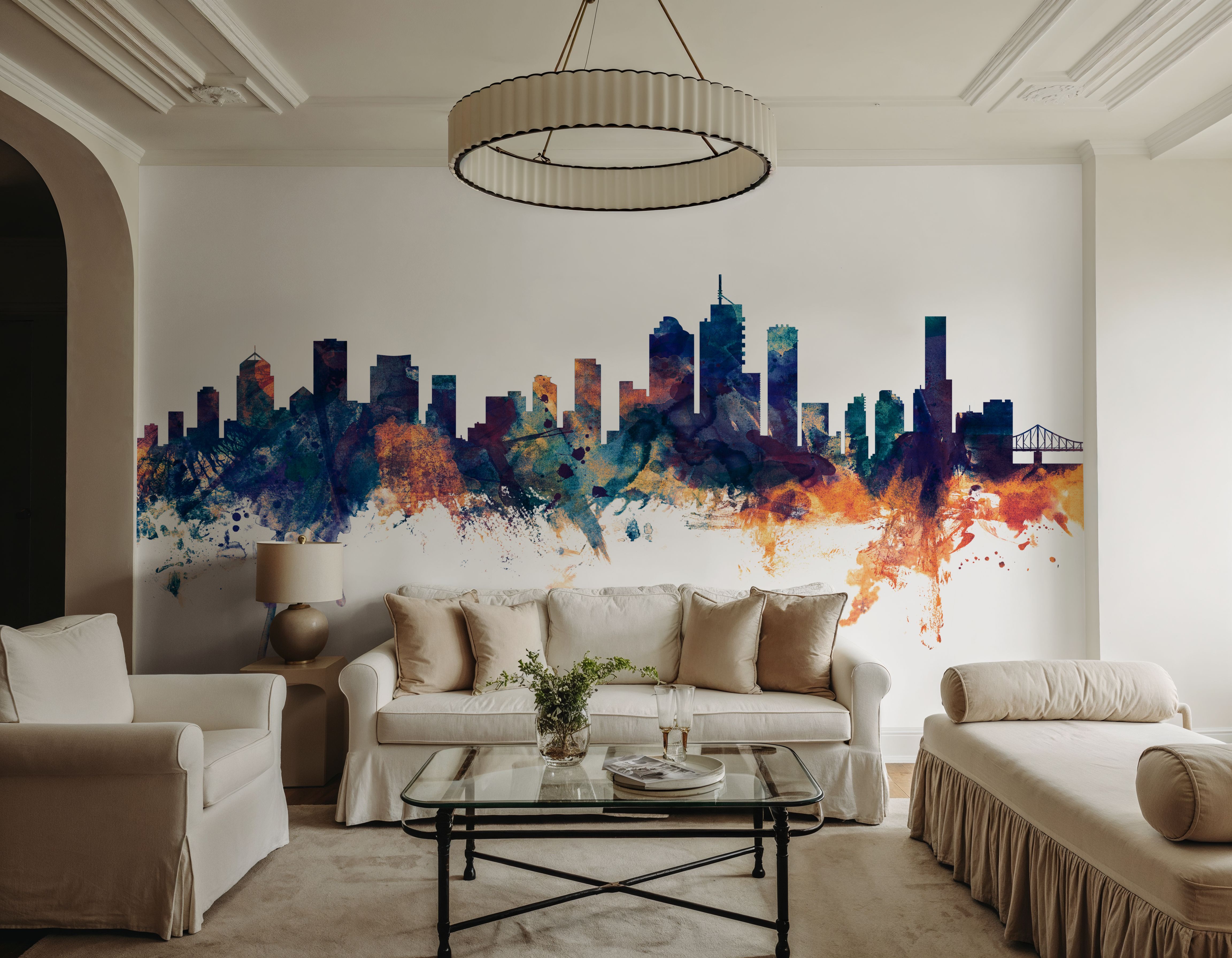 Brisbane Australia Skyline Blue & Bronze