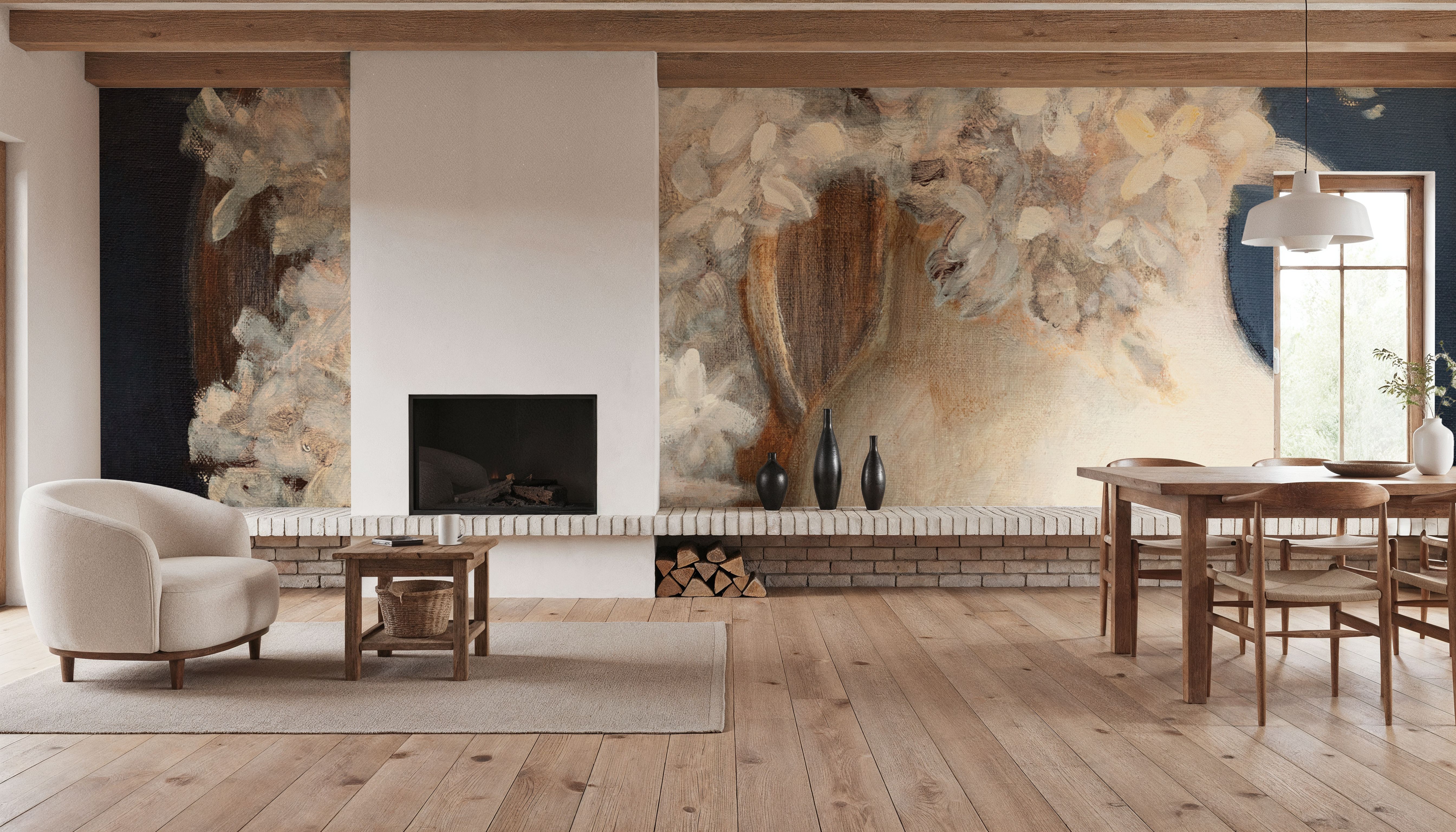 Golden Hydrangeas I White