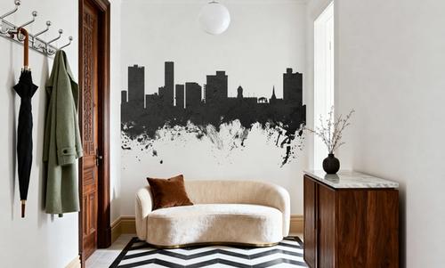 Port Elizabeth South Africa Skyline Black & White