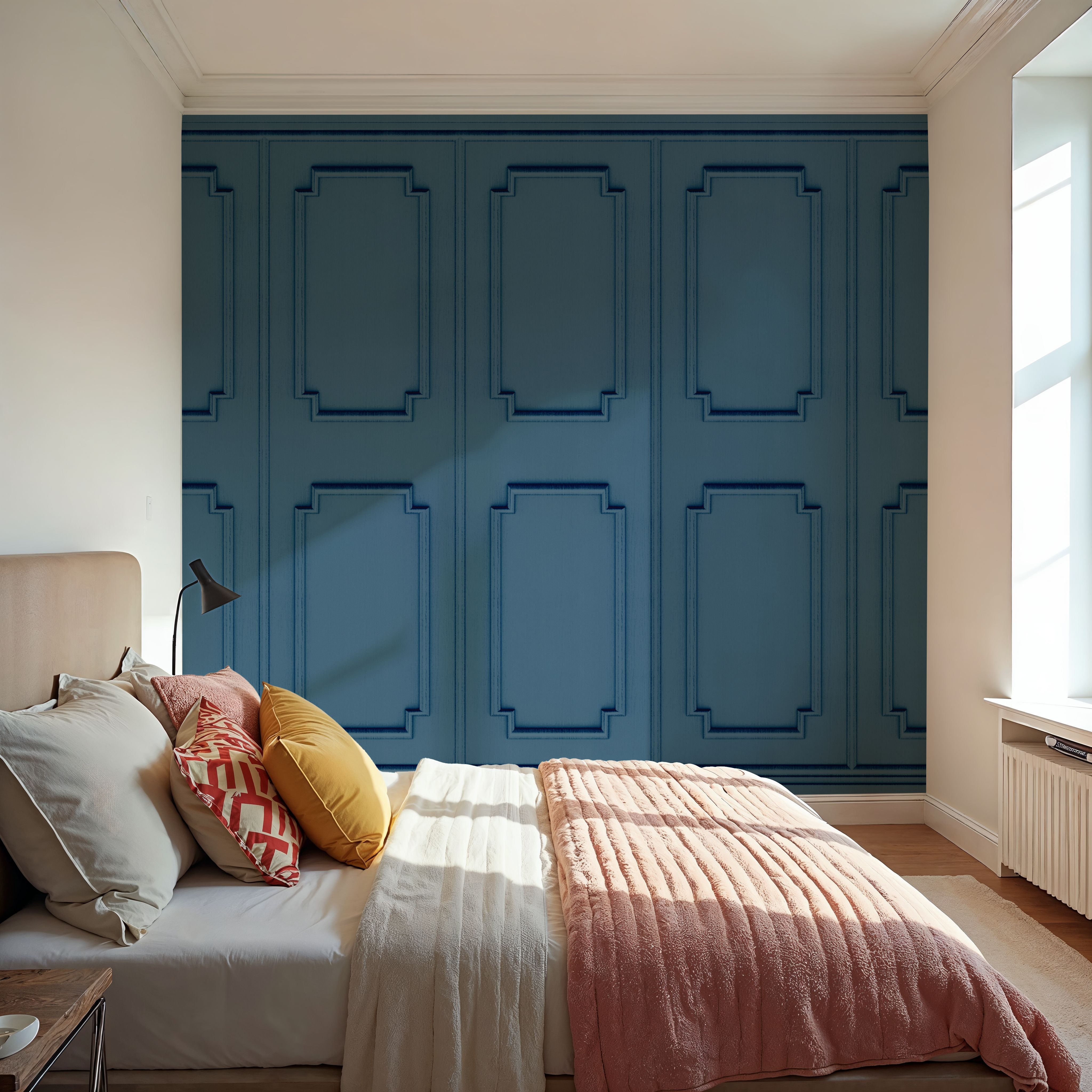 Faux Wall Panel Moulding, Sky Blue