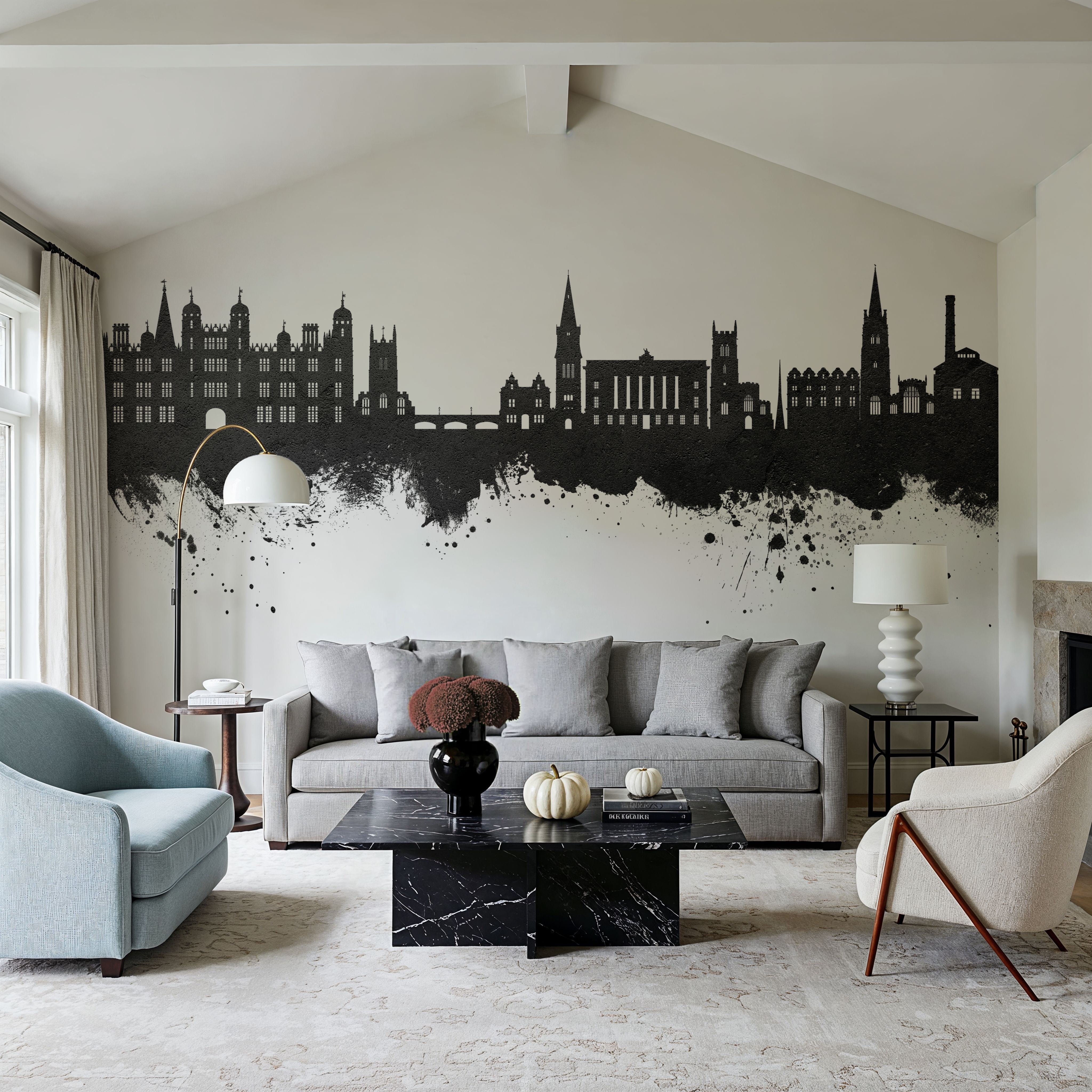 Stamford England Skyline Black & White