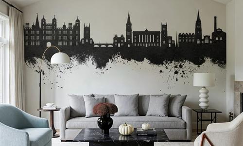 Stamford England Skyline Black & White