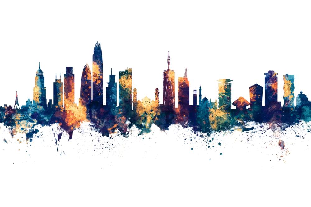 Nairobi Kenya Skyline Blue & Bronze