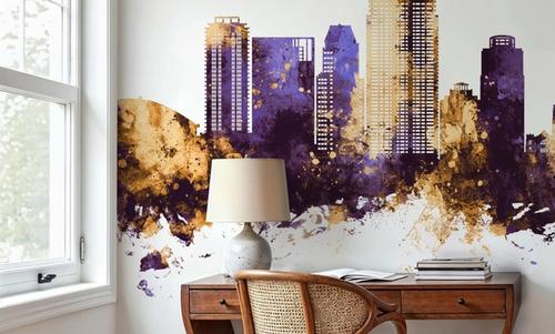 St Petersburg Florida Skyline Purple & Gold