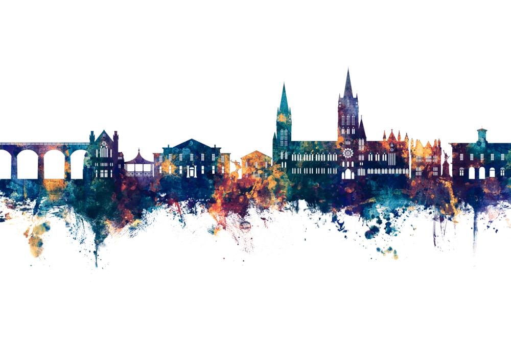 Truro England Skyline Blue & Bronze