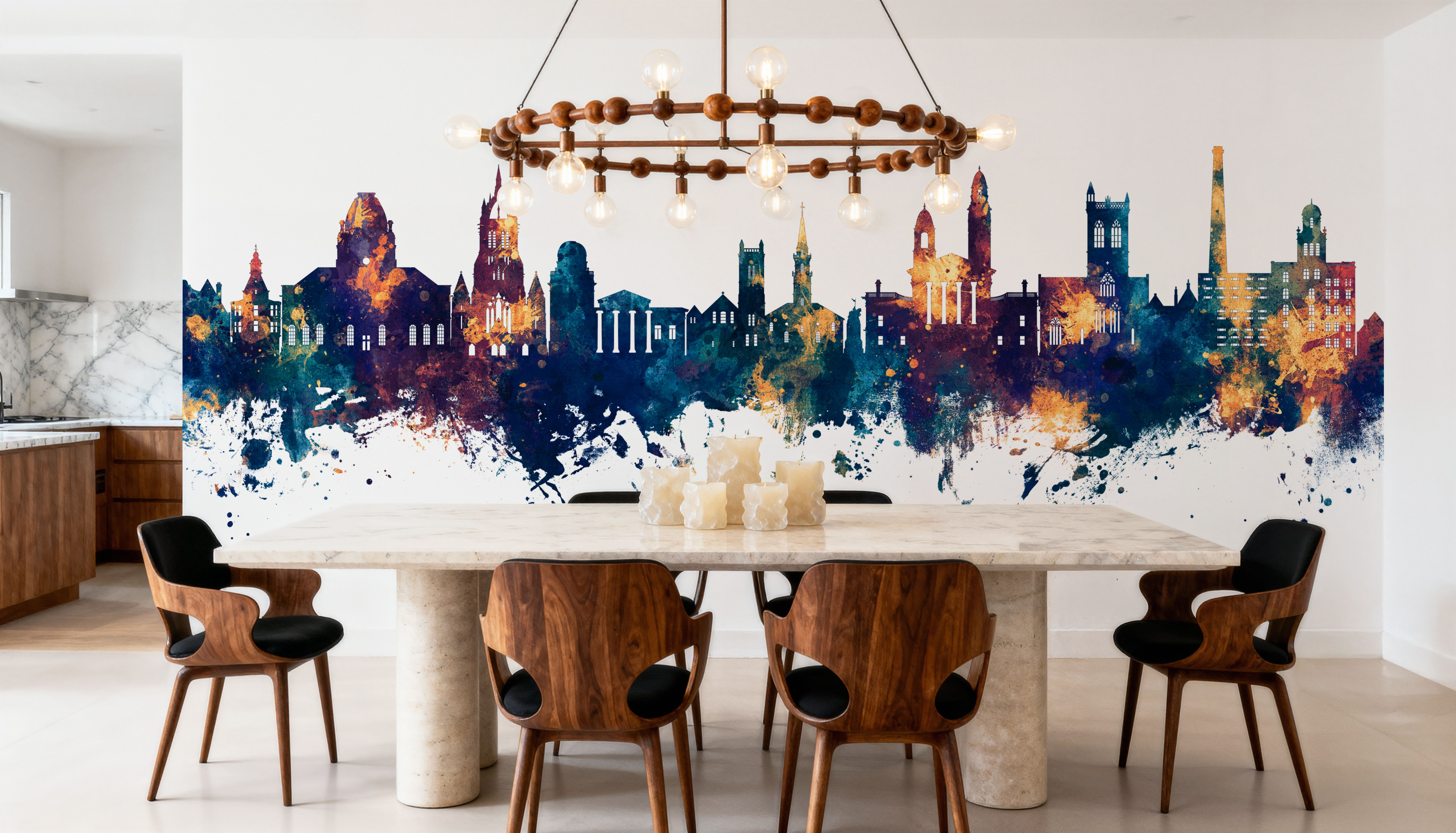 Paisley Skyline Blue & Bronze