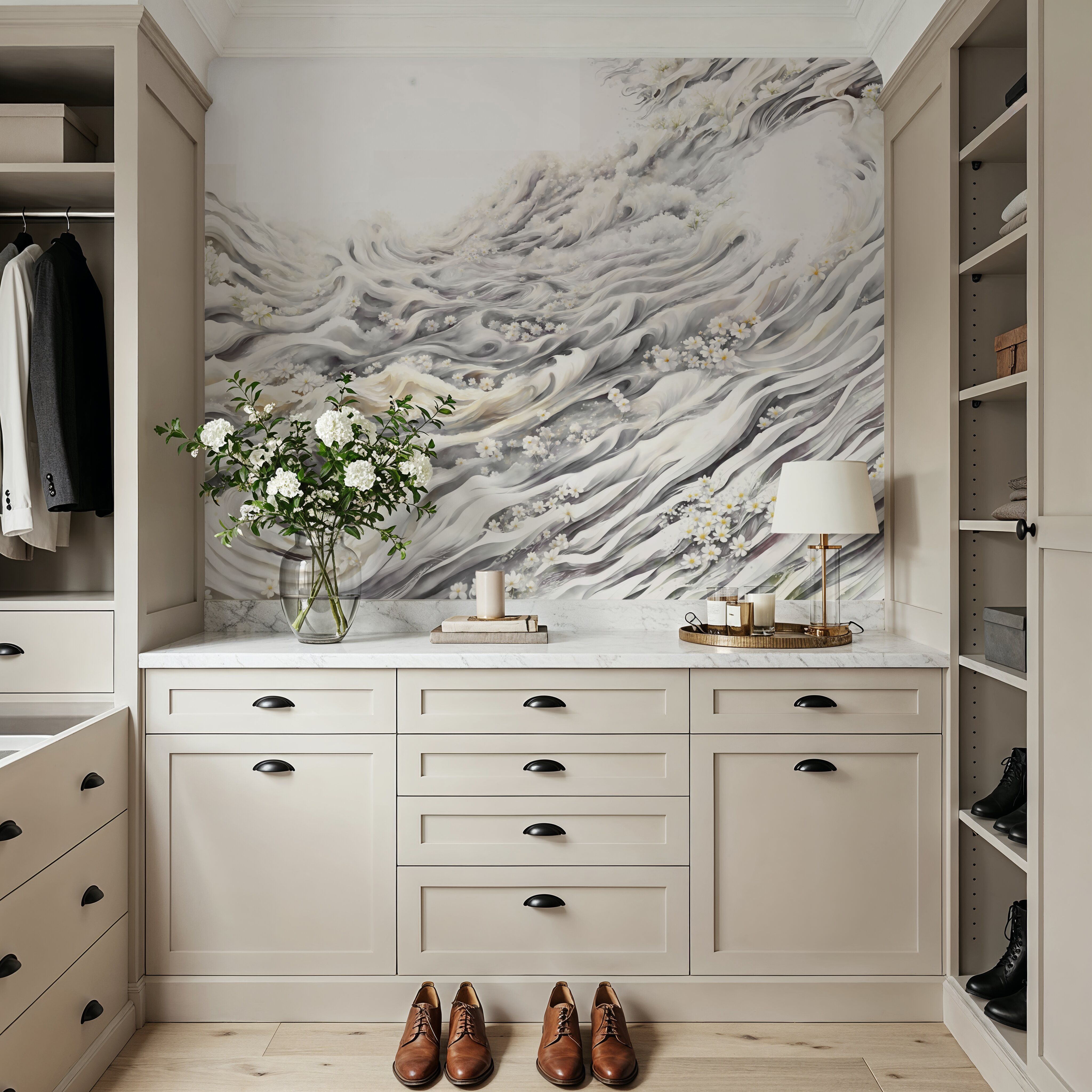 Romantic Waves Gray Yellow