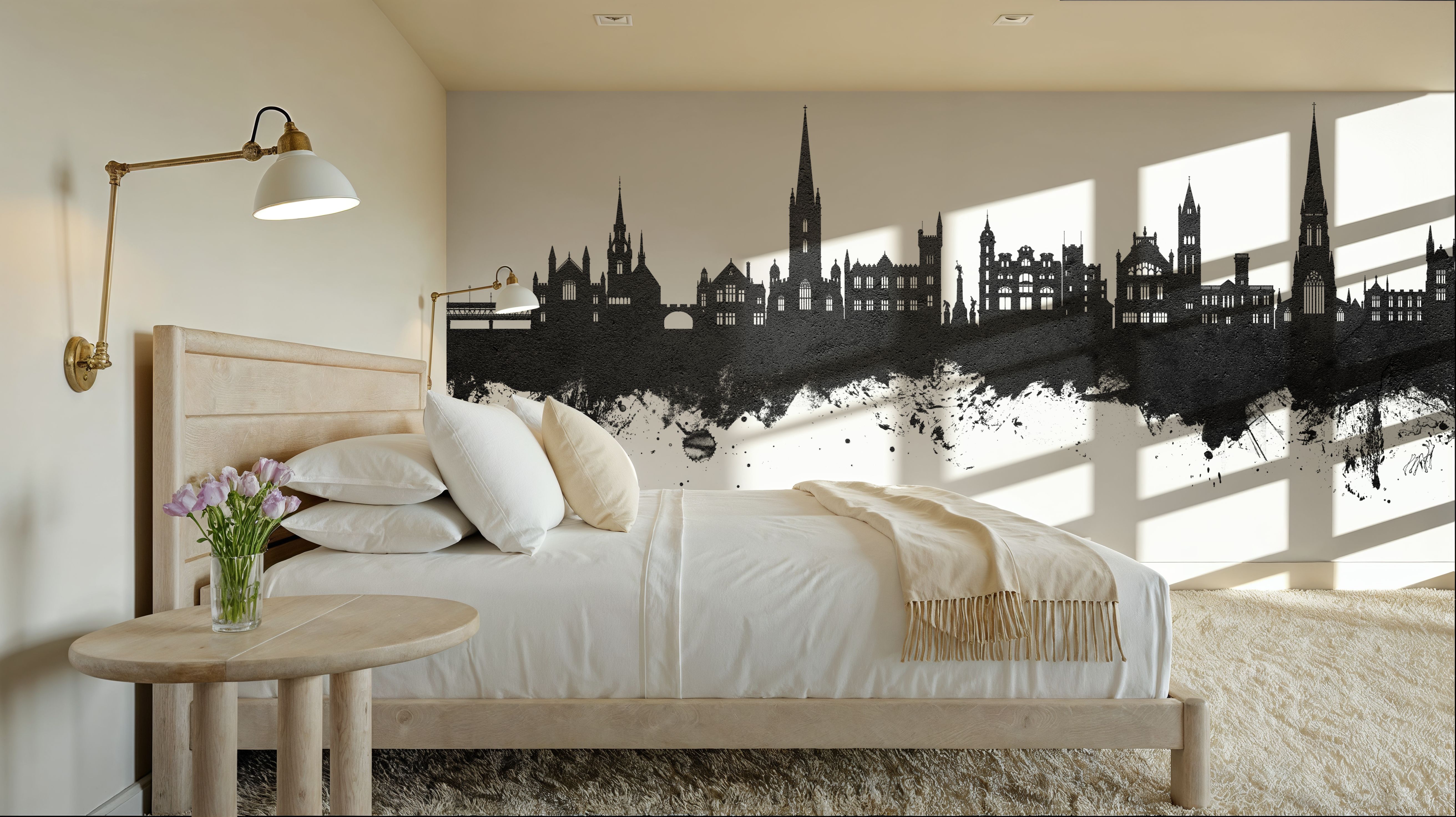 Derry Northern Ireland Skyline Black & White