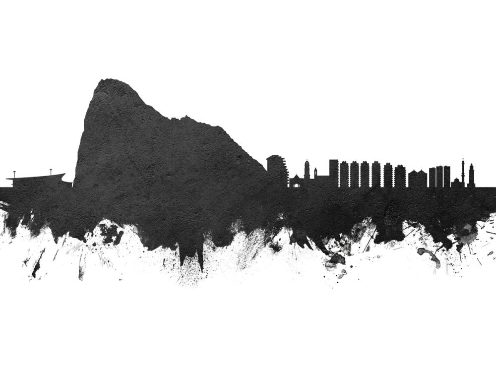 Gibraltar Skyline Black & White