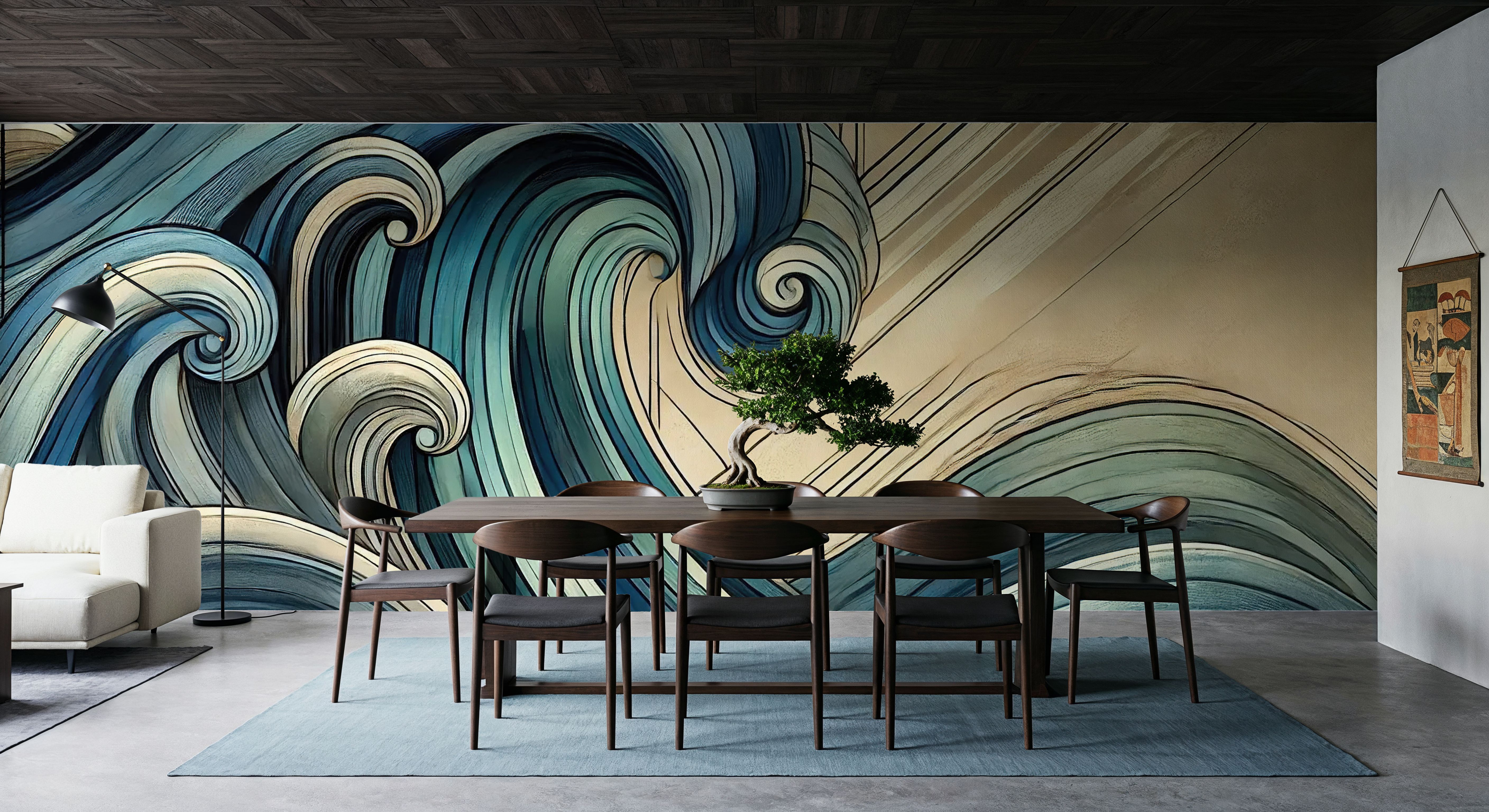 Ocean Waves in Art Deco