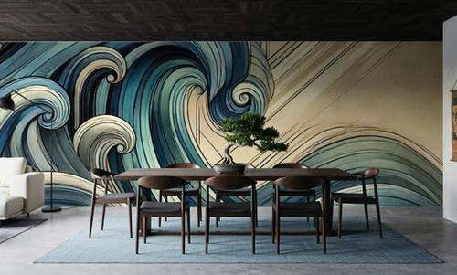 Ocean Waves in Art Deco