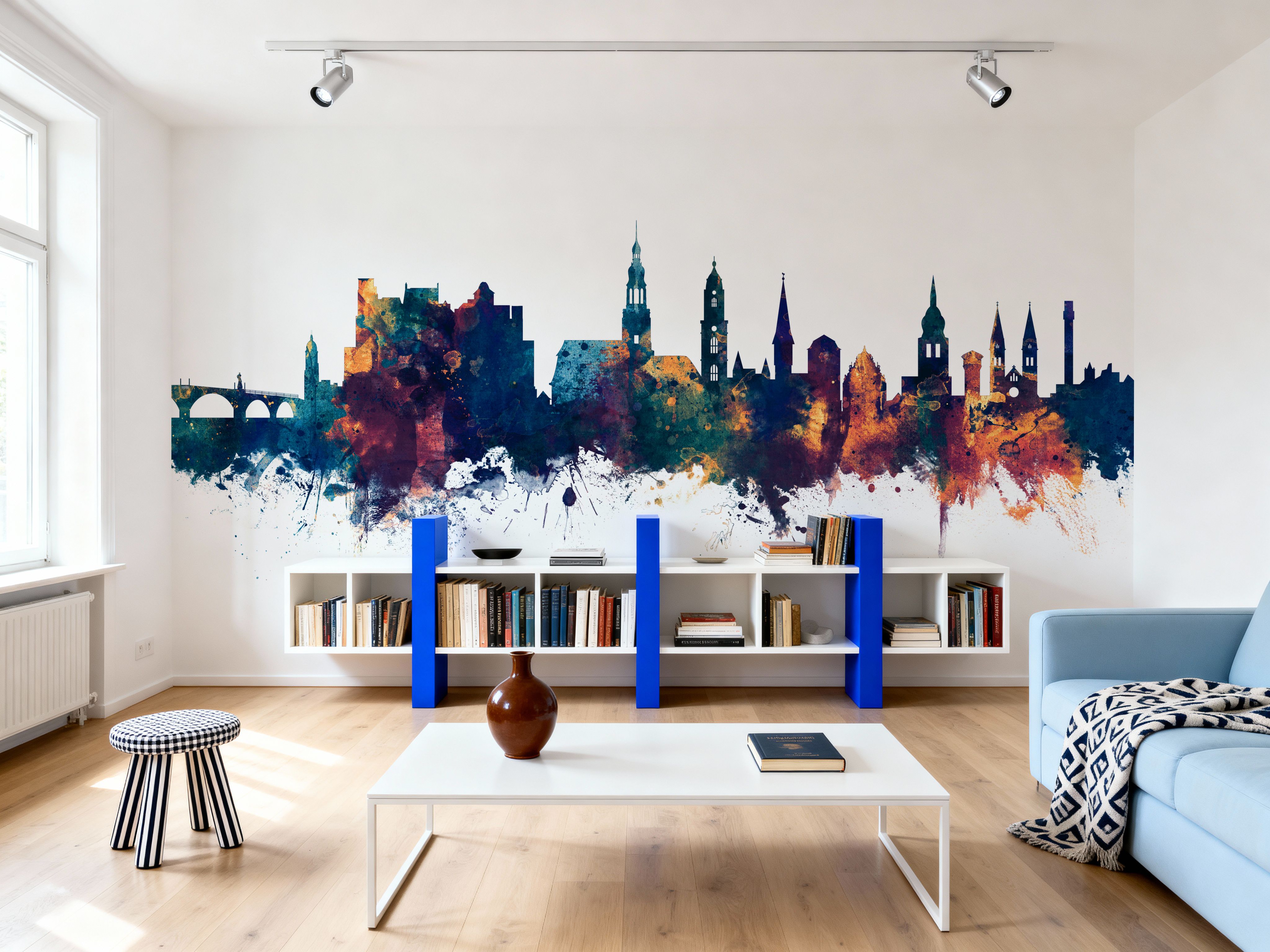 Heidelberg Germany Skyline Blue & Bronze