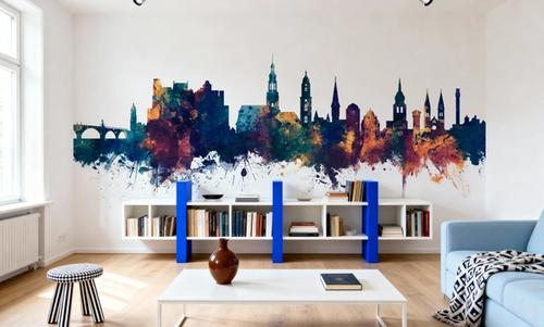 Heidelberg Germany Skyline Blue & Bronze