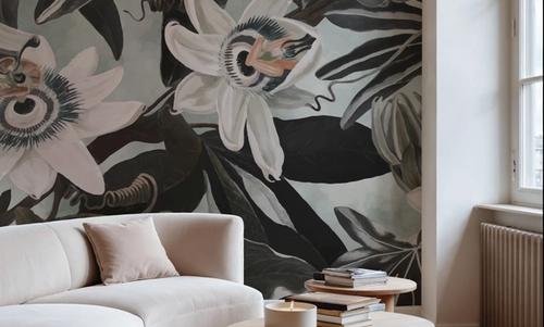 White Passiflora Green