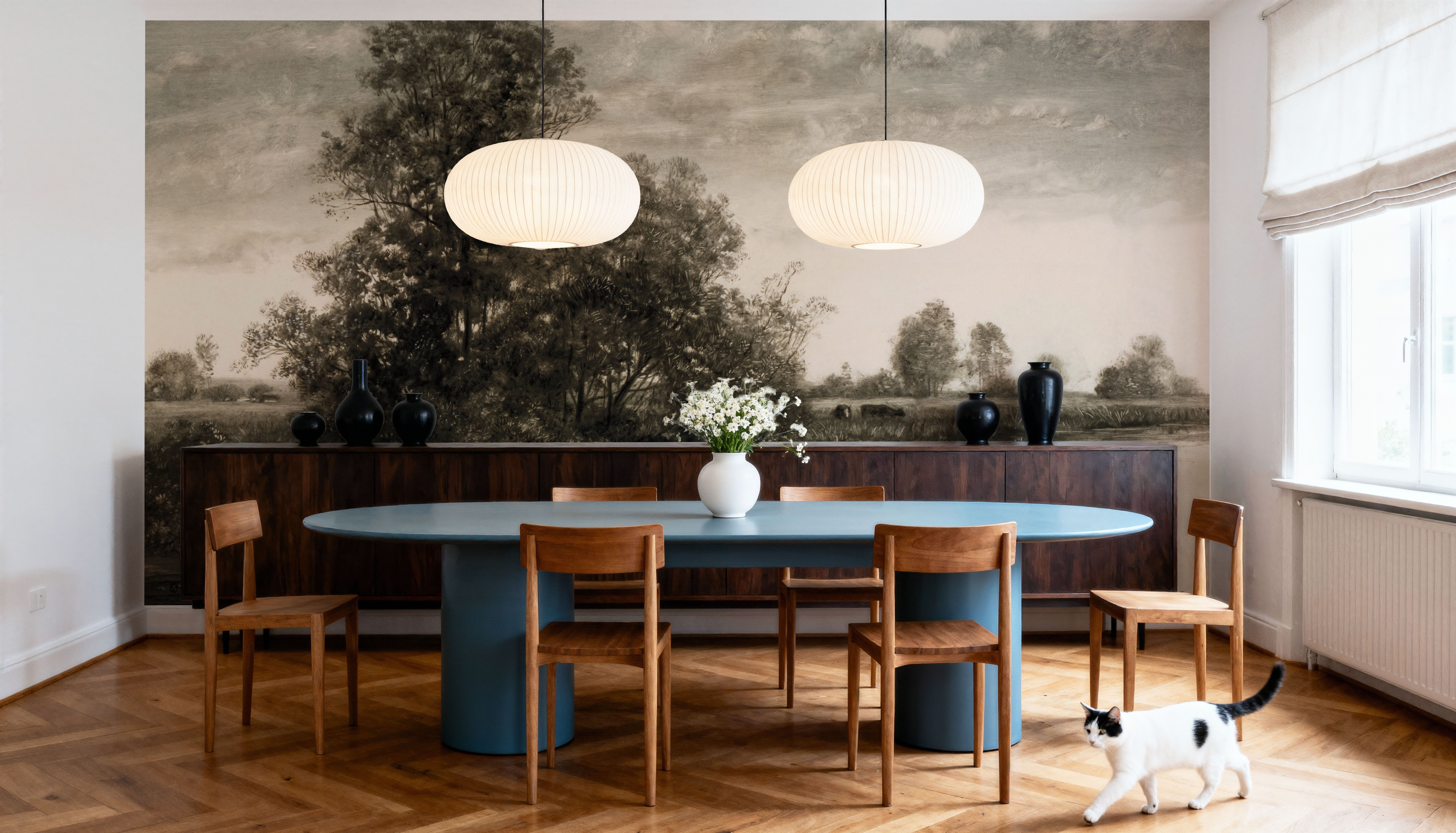 Pastoral Pond Landscape, Carte da parati