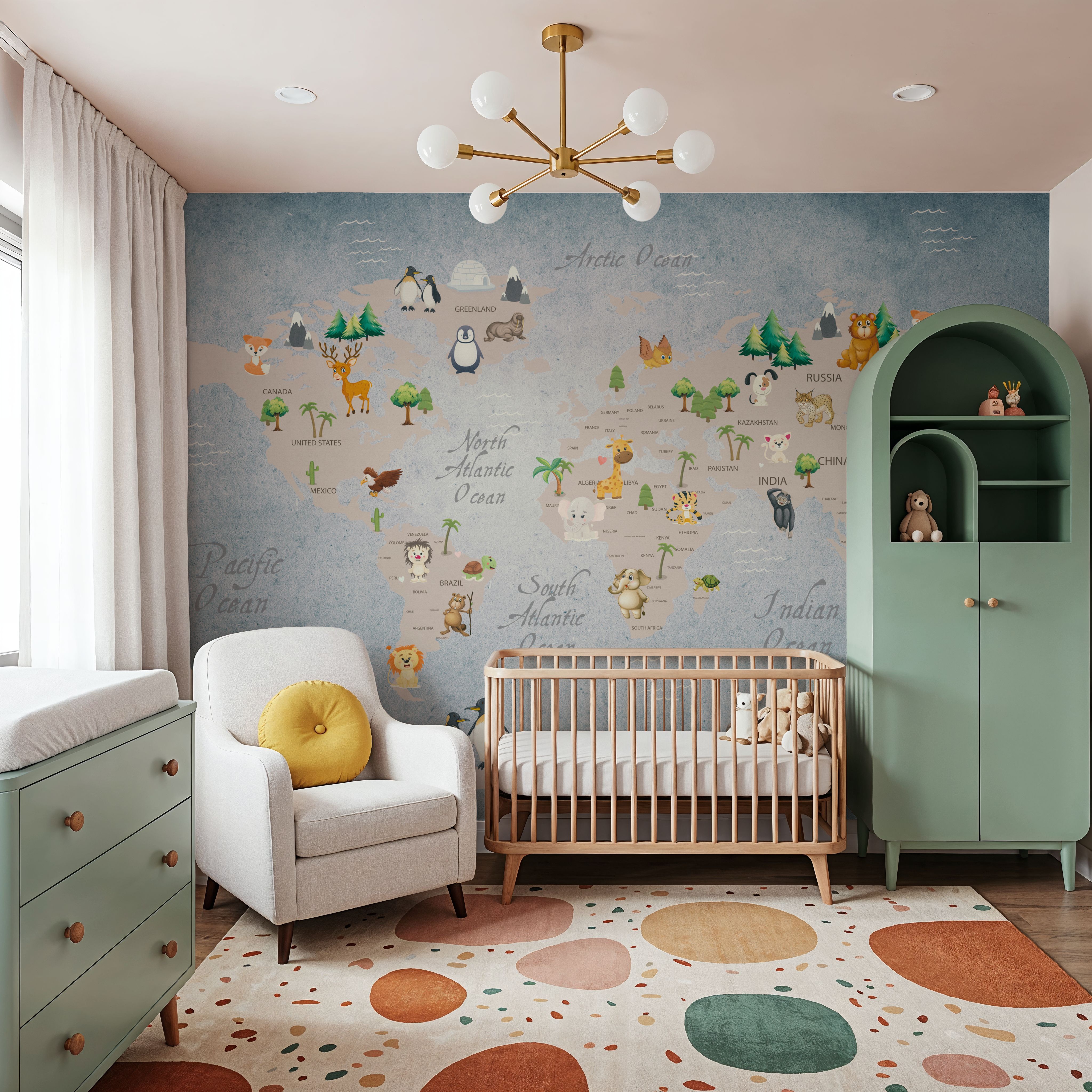 Cute Animals World Map