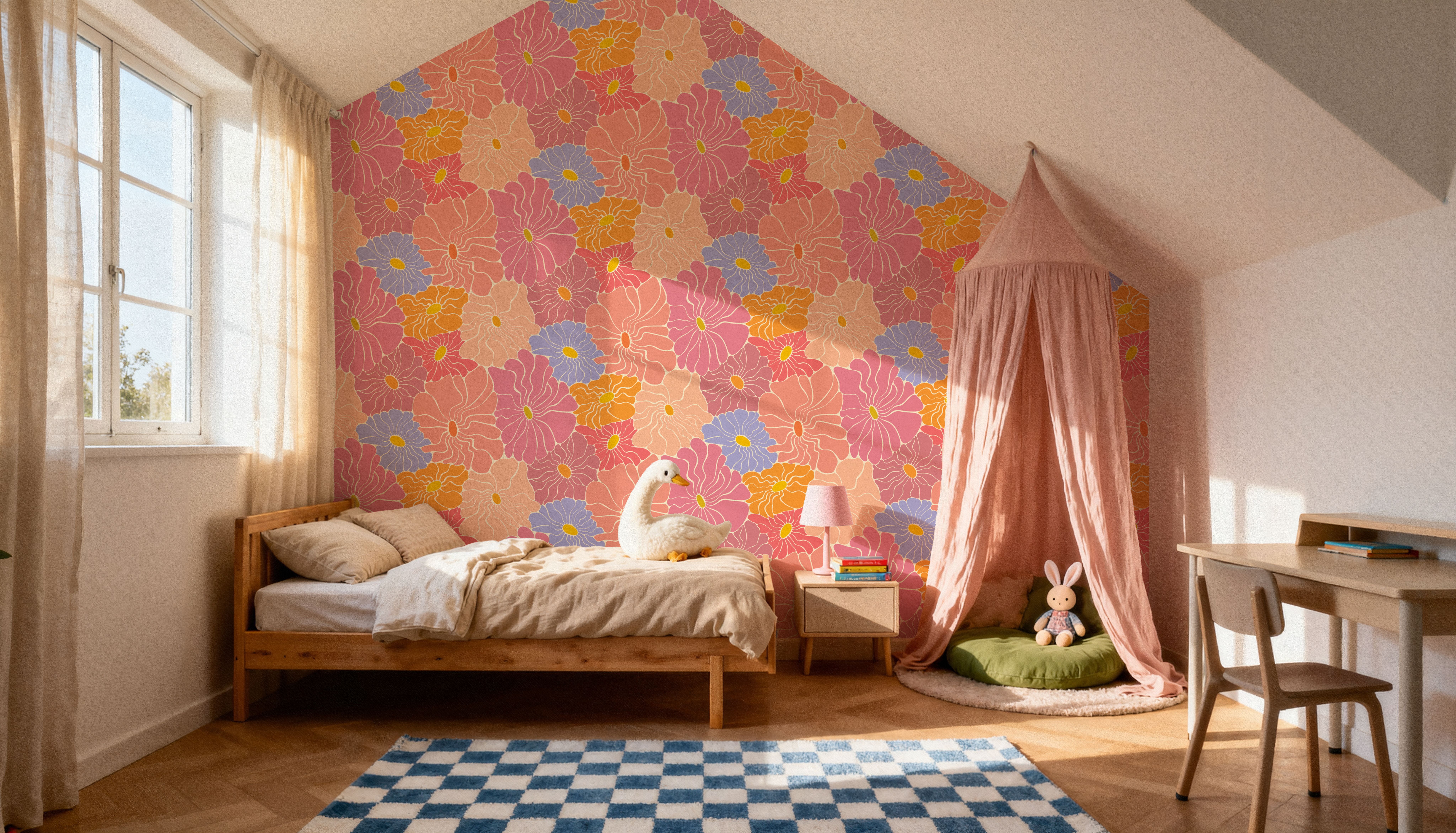 Cool Fluid Flowers, Pink