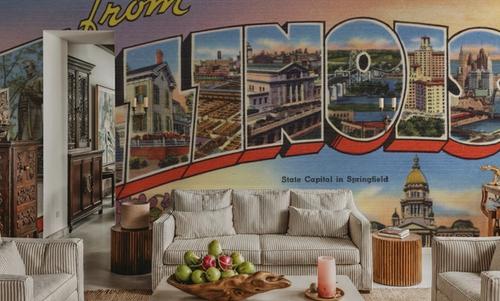 Greetings from Illinois - Screenprint Postcard