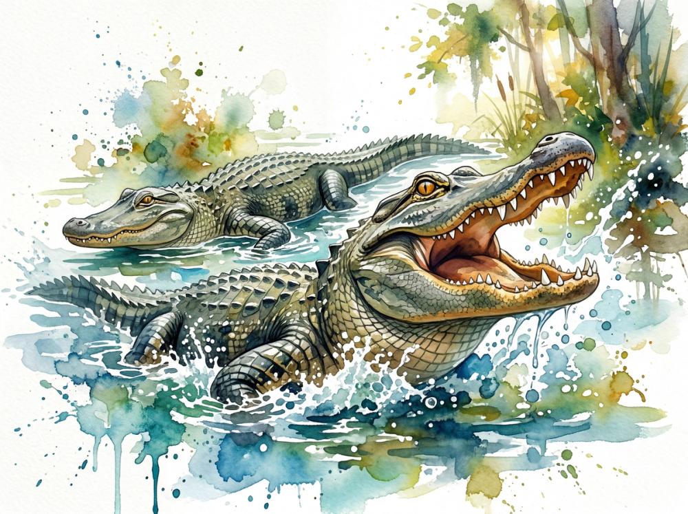 Alligators - Watercolor Predators Series