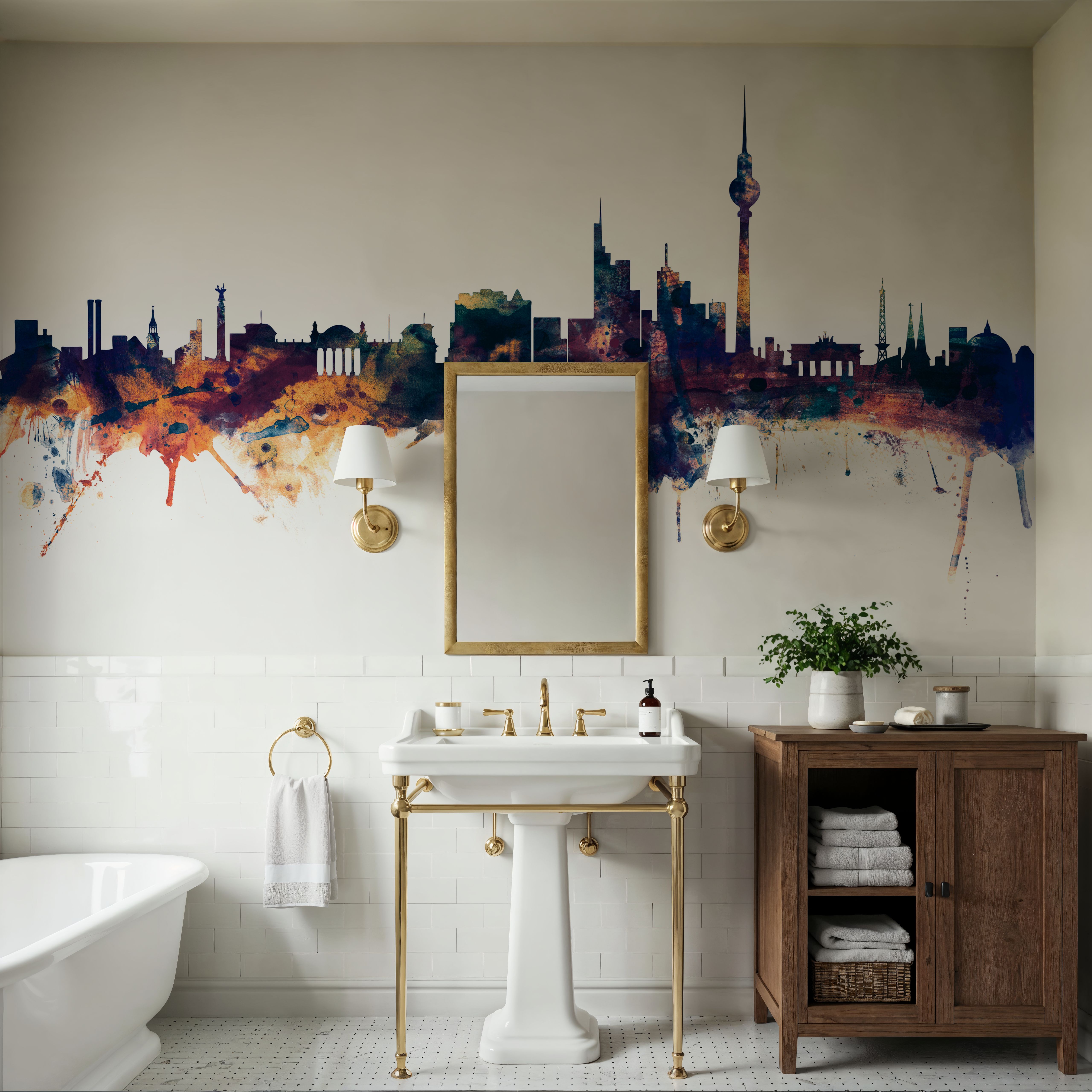 Berlin Skyline Blue & Bronze