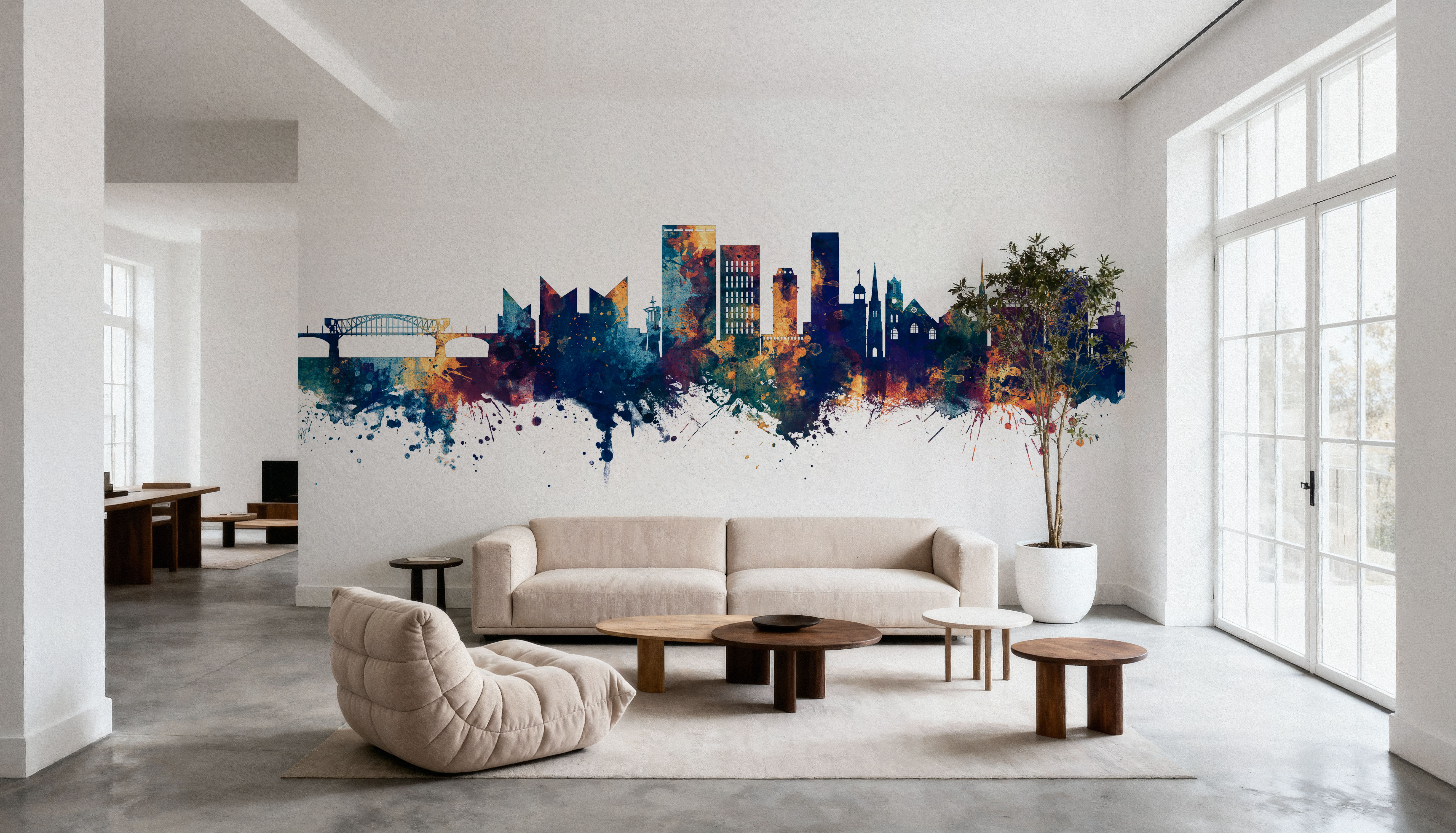 Chattanooga Tennessee Skyline Blue & Bronze