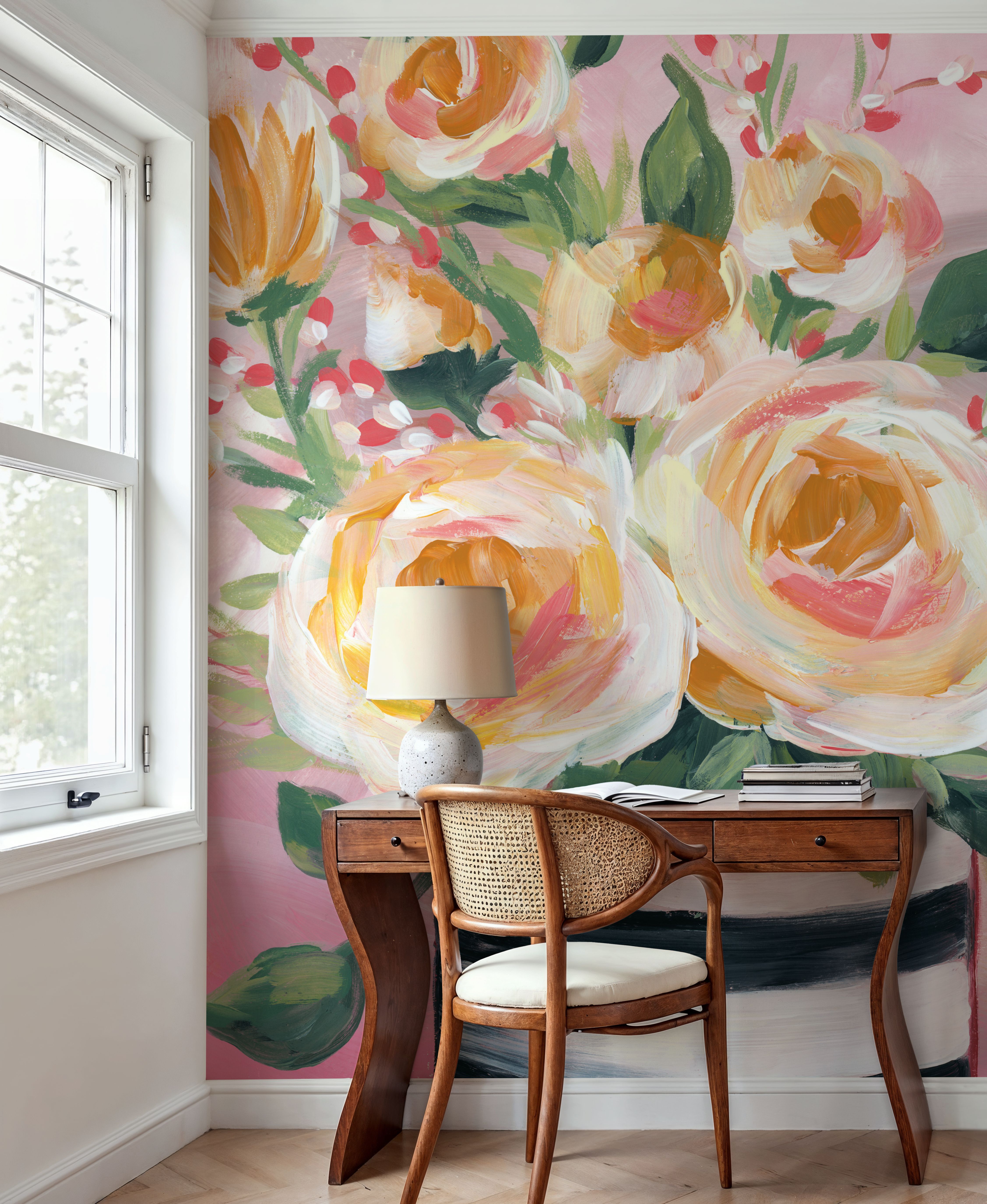 Spring Blooms in Striped Vase II