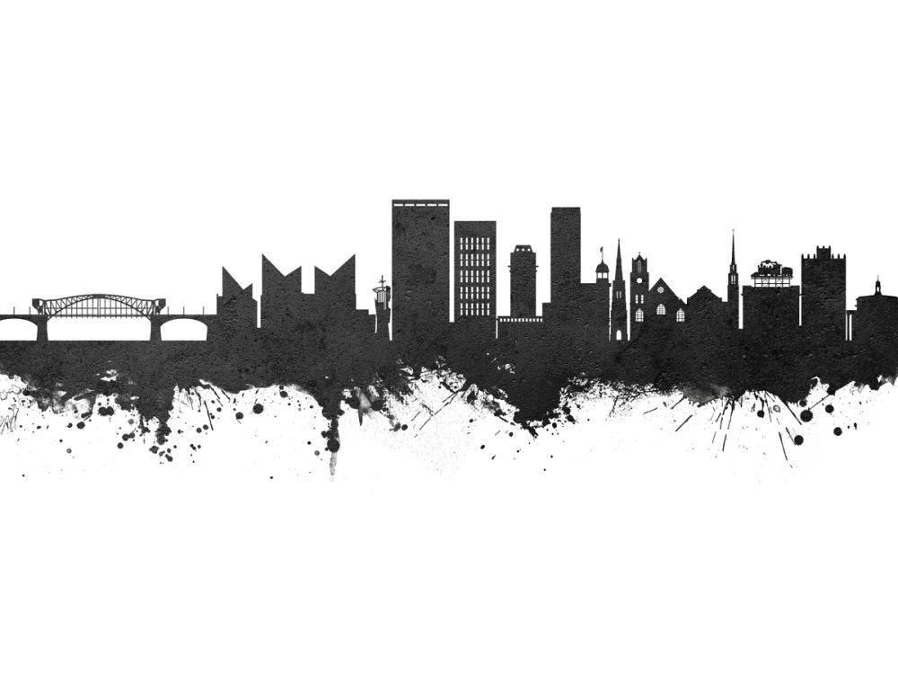 Chattanooga Tennessee Skyline Black & White