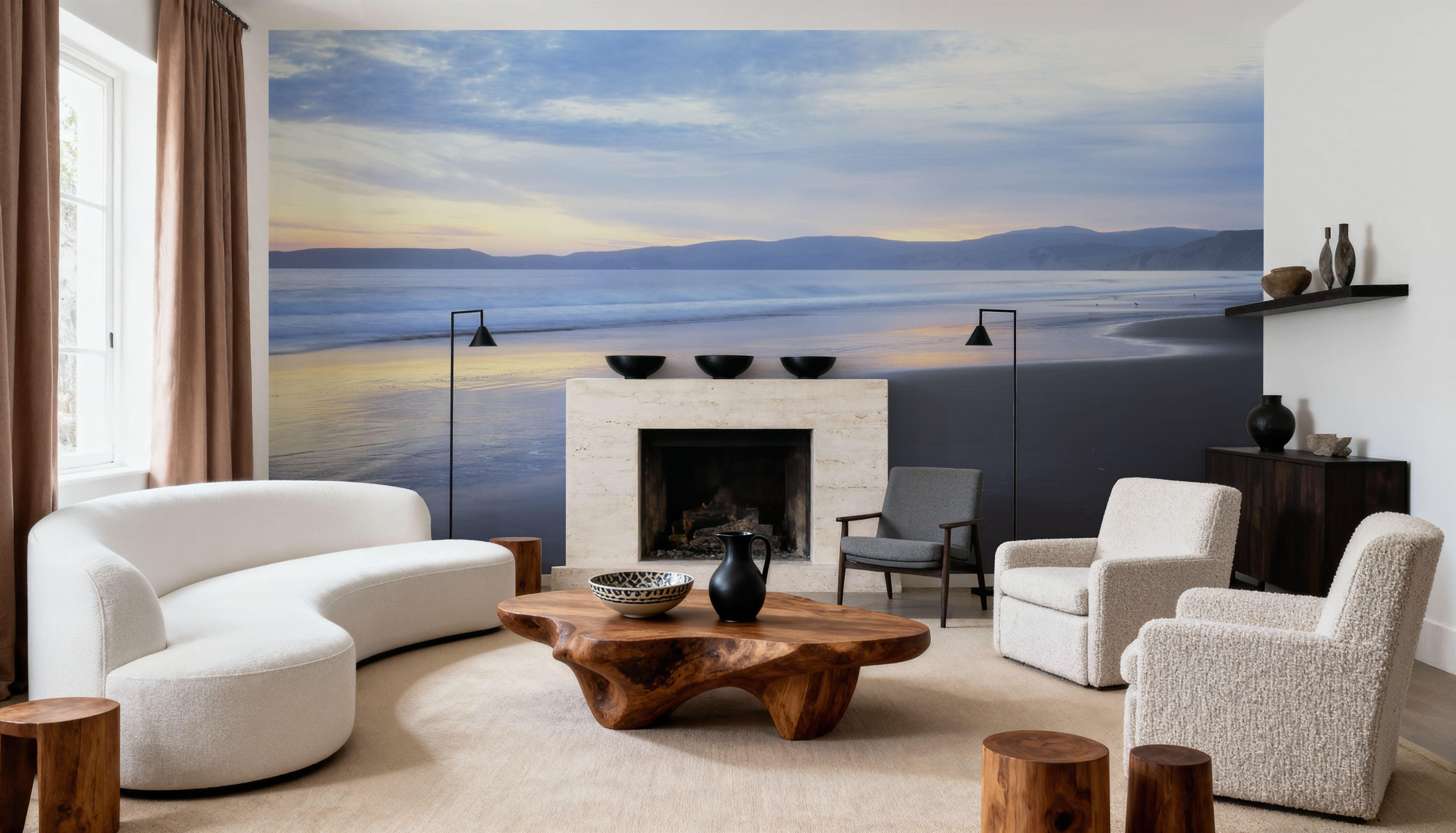 Pastel Shore Reflections, Wallpaper