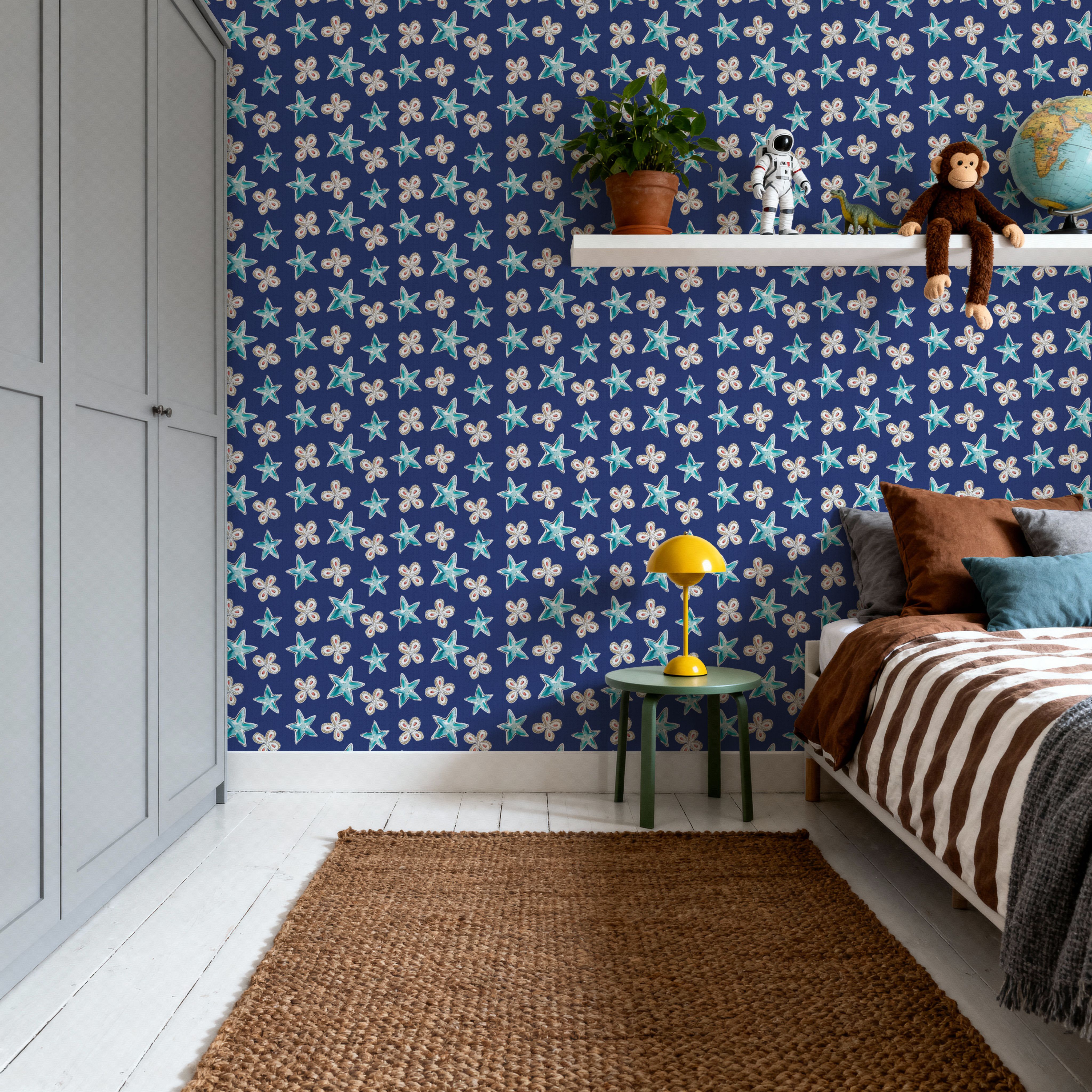 Maritime Stars Blue on Blue