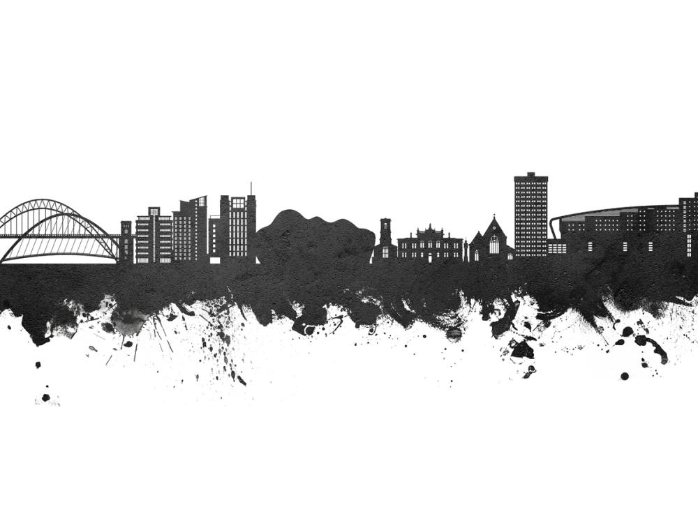 Gateshead England Skyline Black & White