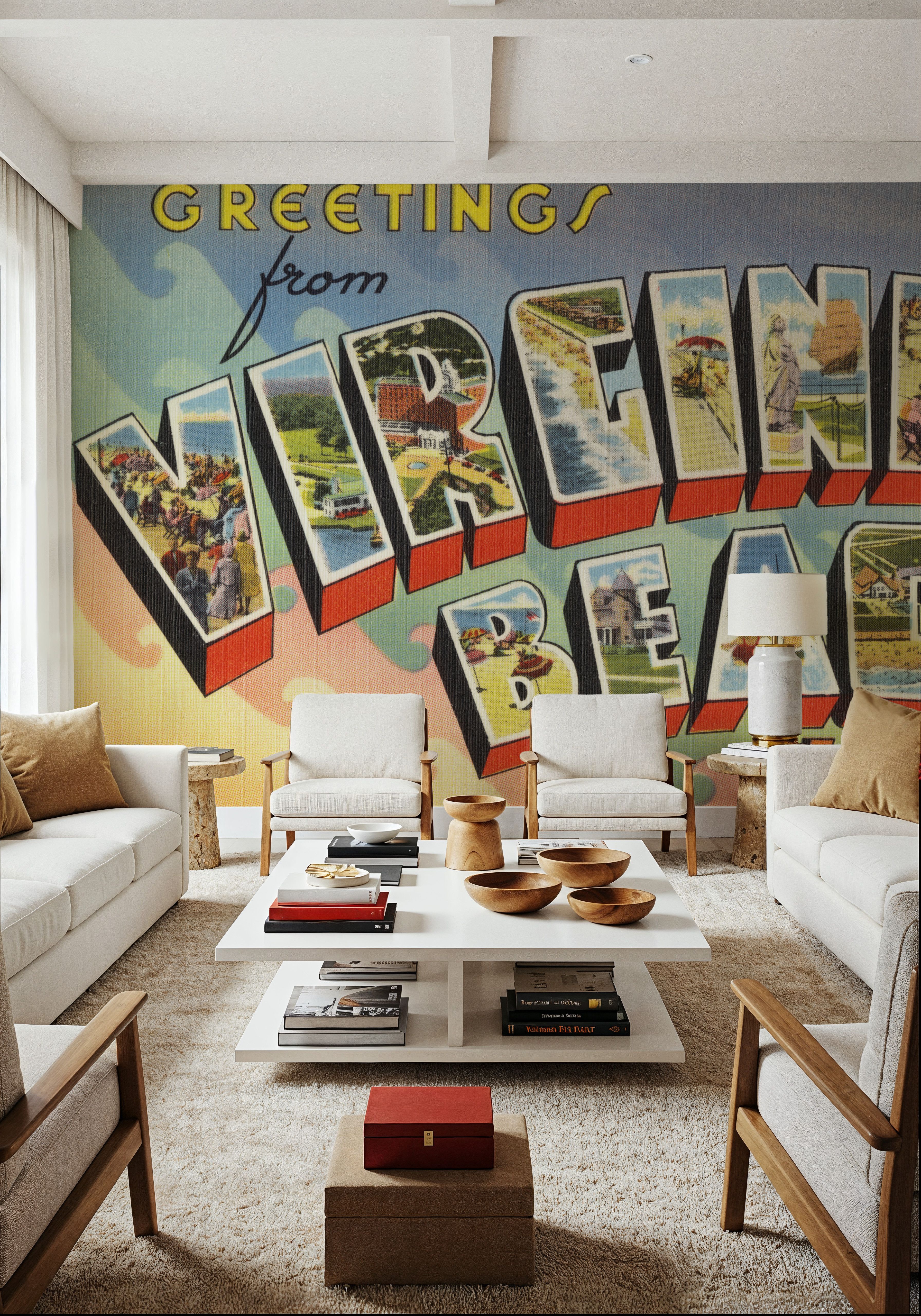 Greetings from Virginia Beach - Screenprint Postcard