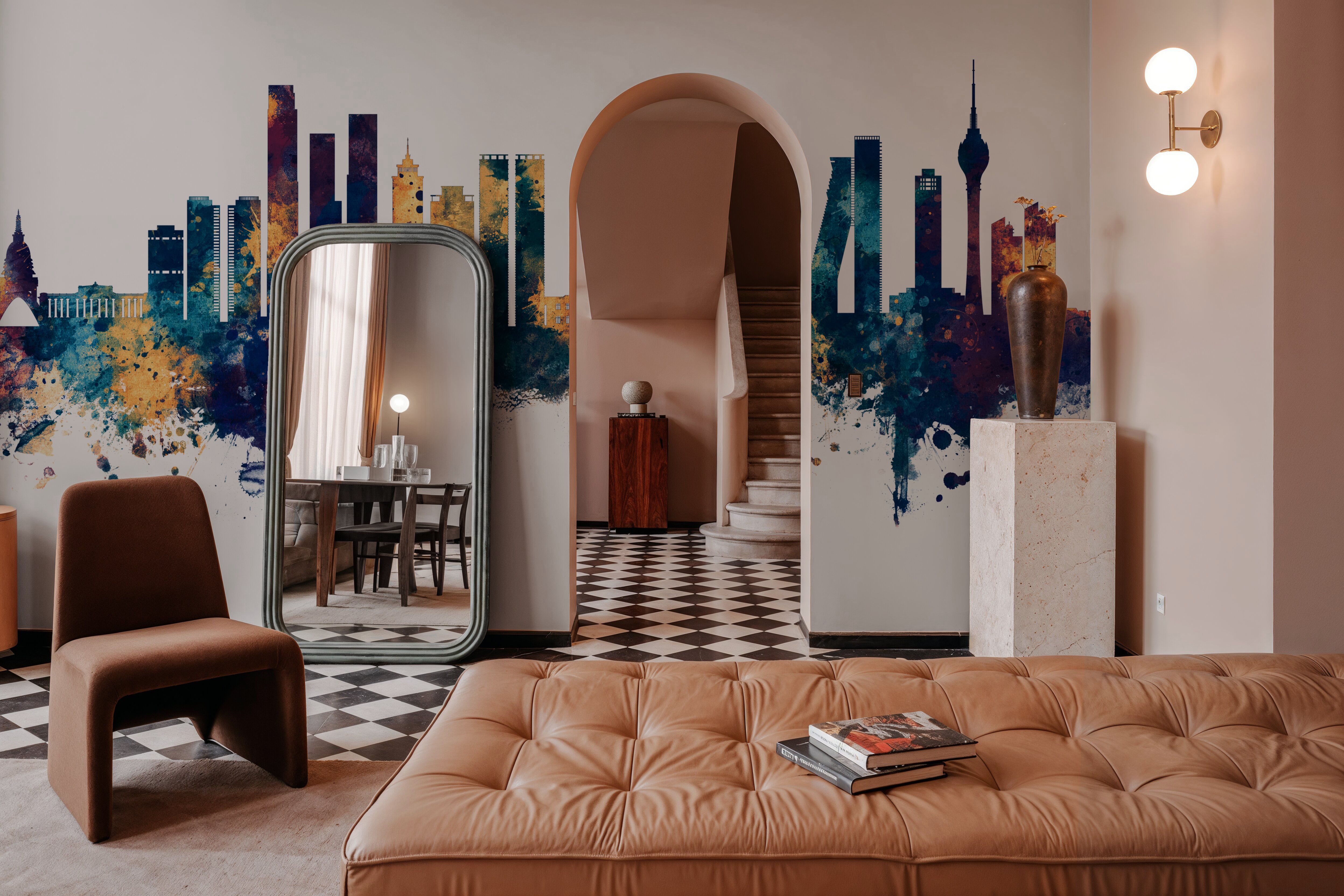 Colombo Sri Lanka Skyline Blue & Bronze