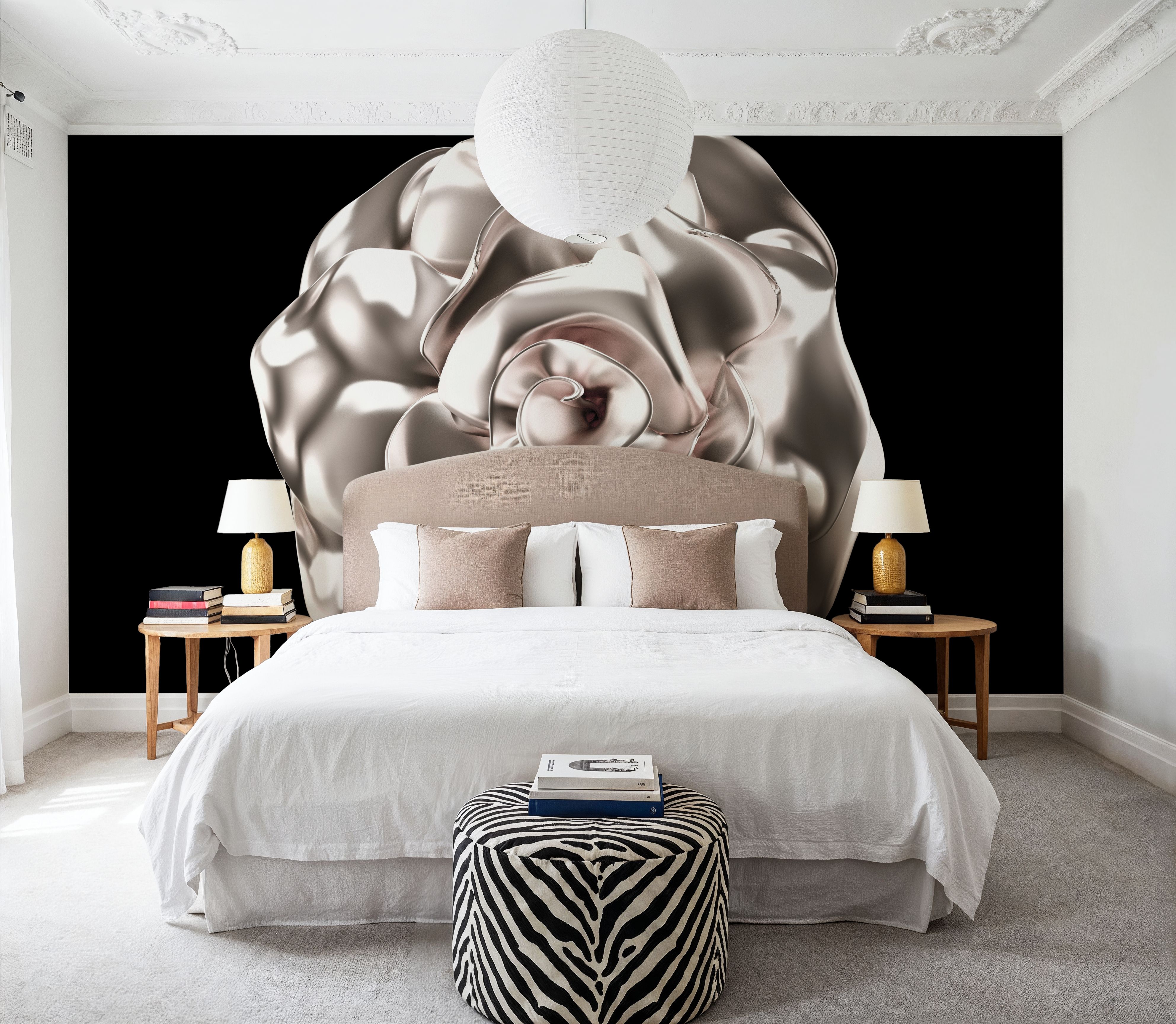 Metallic Rose in 3d Effect