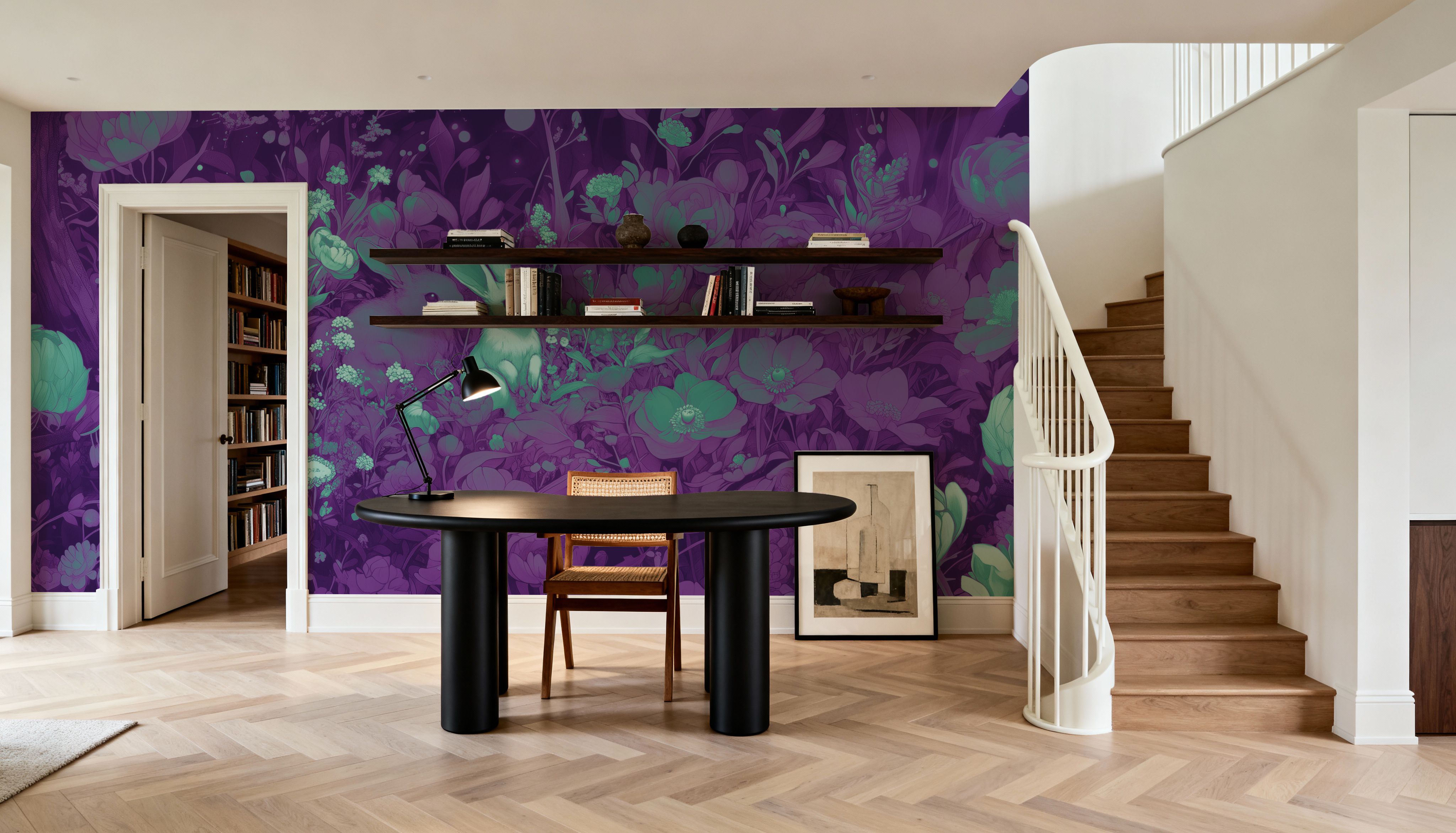 Rabbits Purple, Wallpaper