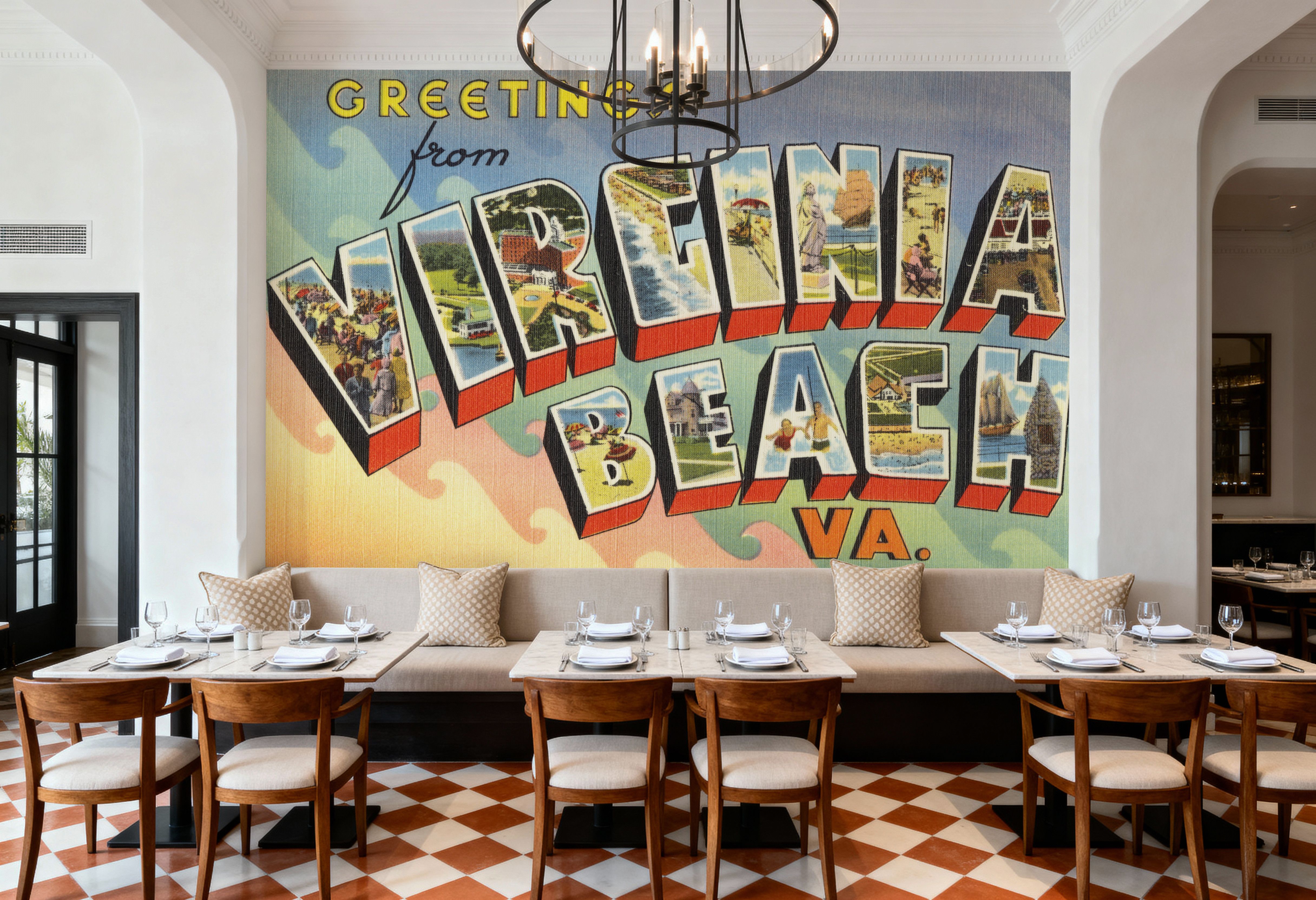 Greetings from Virginia Beach - Screenprint Postcard
