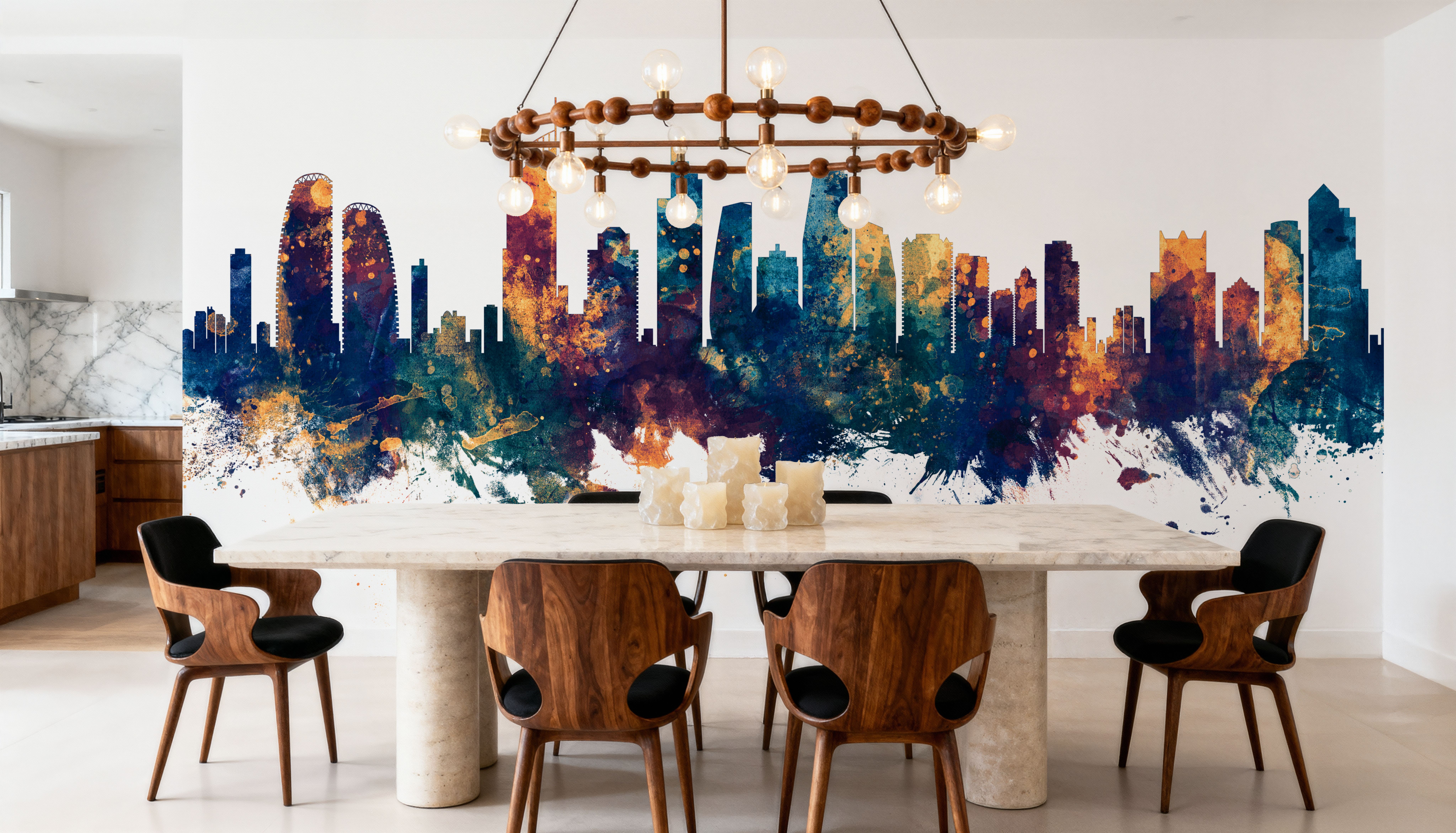 Gold Coast Australia Skyline Blue & Bronze