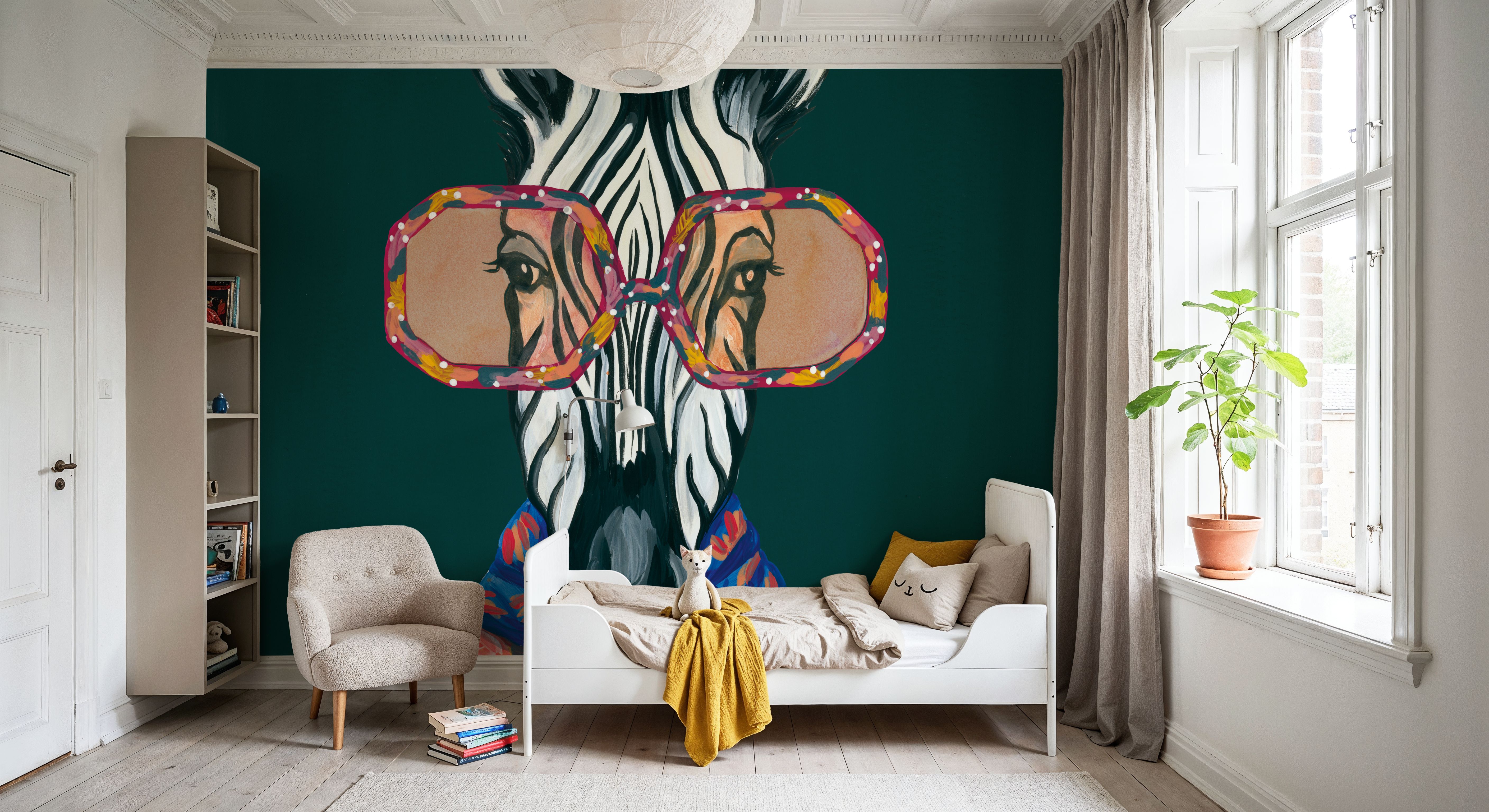 Miami Living Zebra Portrait, Wallpaper