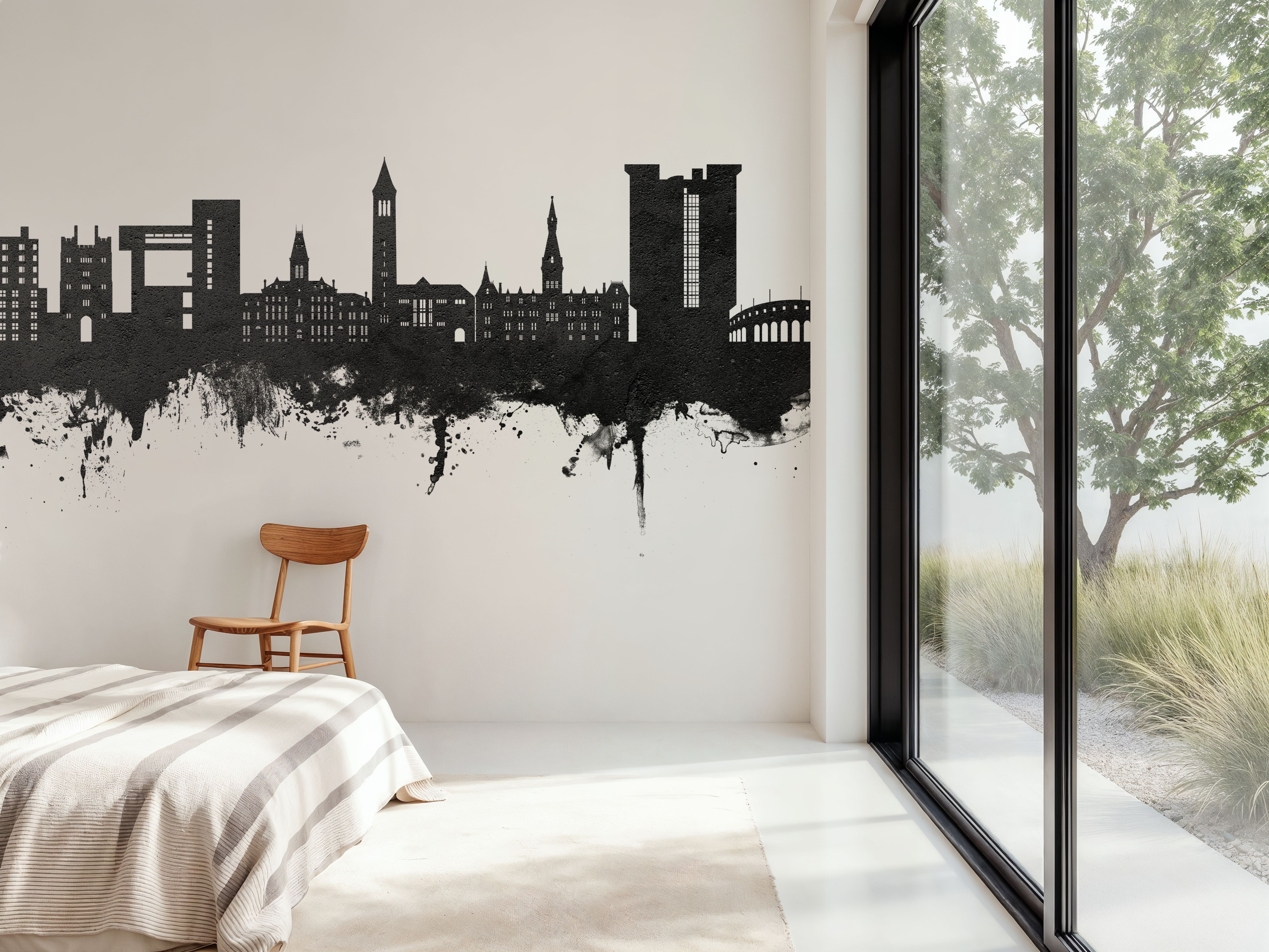 Ithaca New York Skyline Black & White