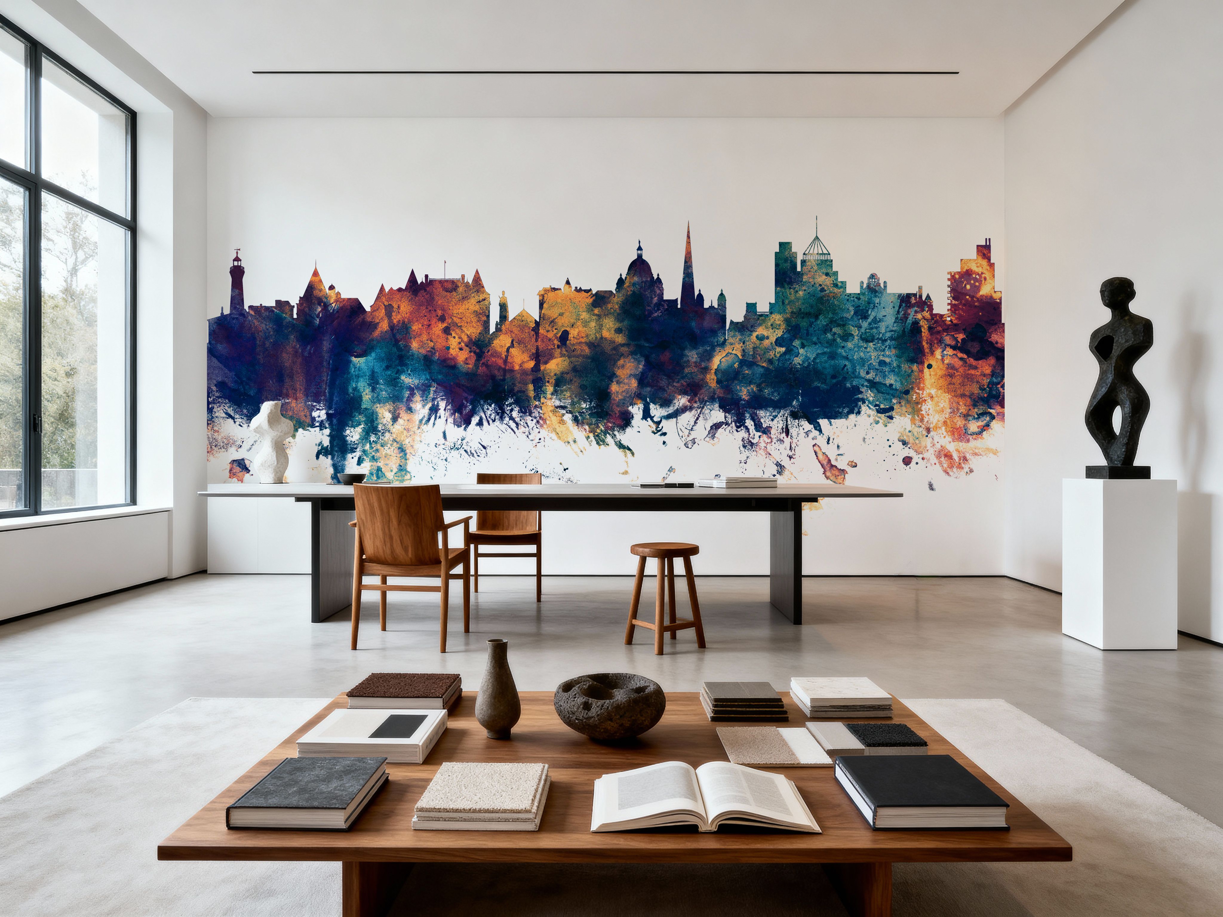 Victoria Canada Skyline Blue & Bronze