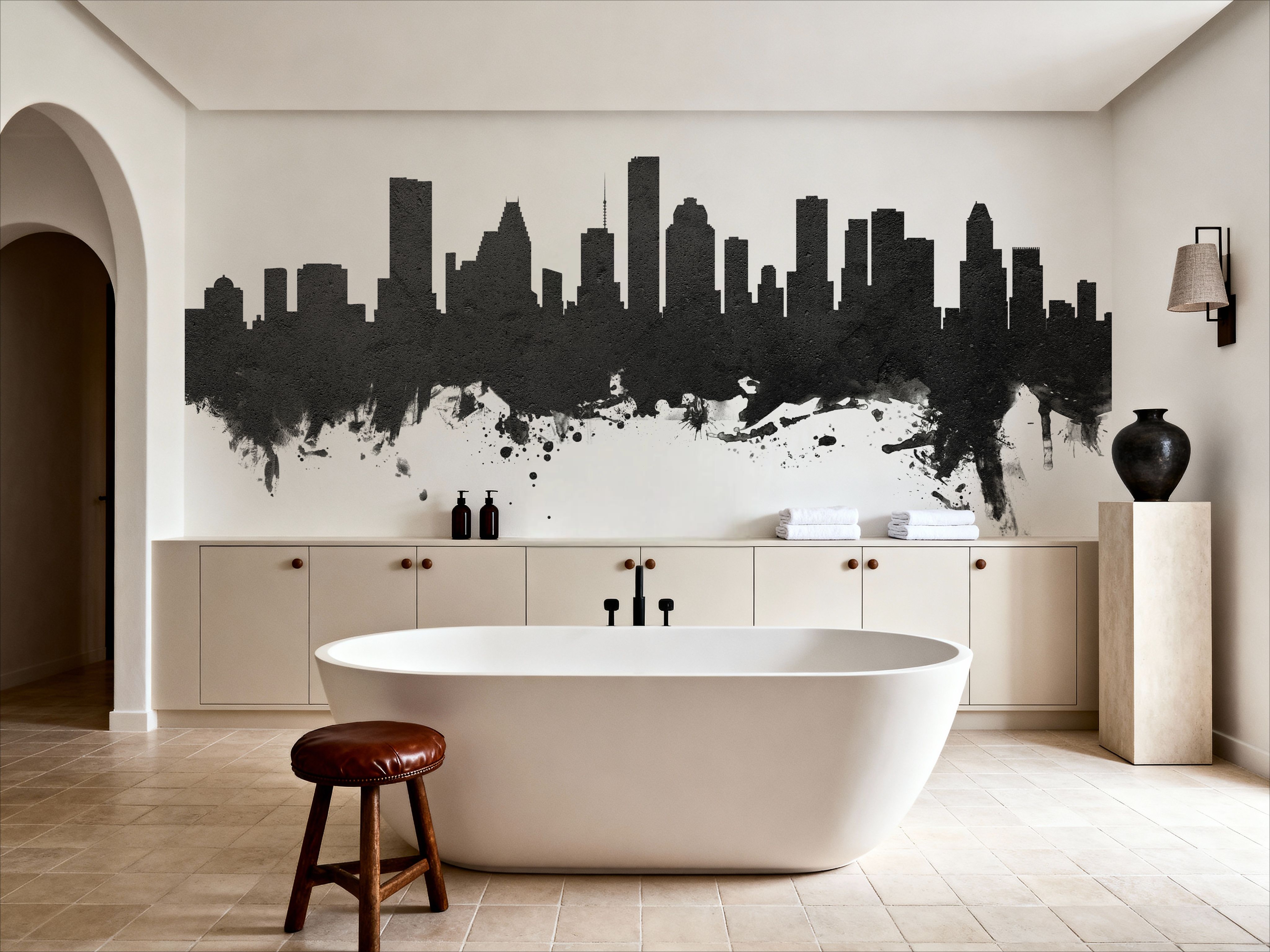 Houston Skyline Black & White