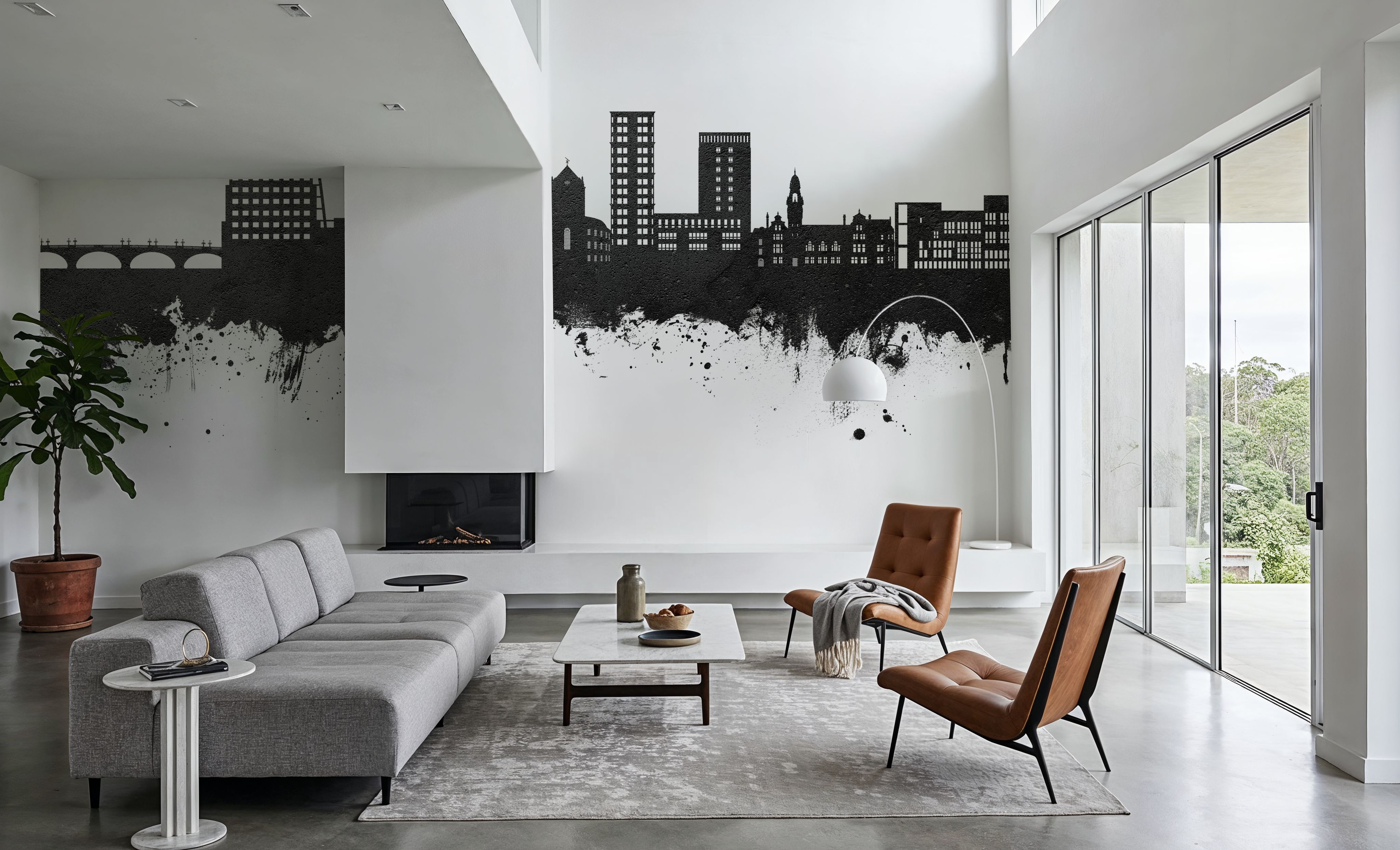 Kingston upon Thames England Skyline Black & White