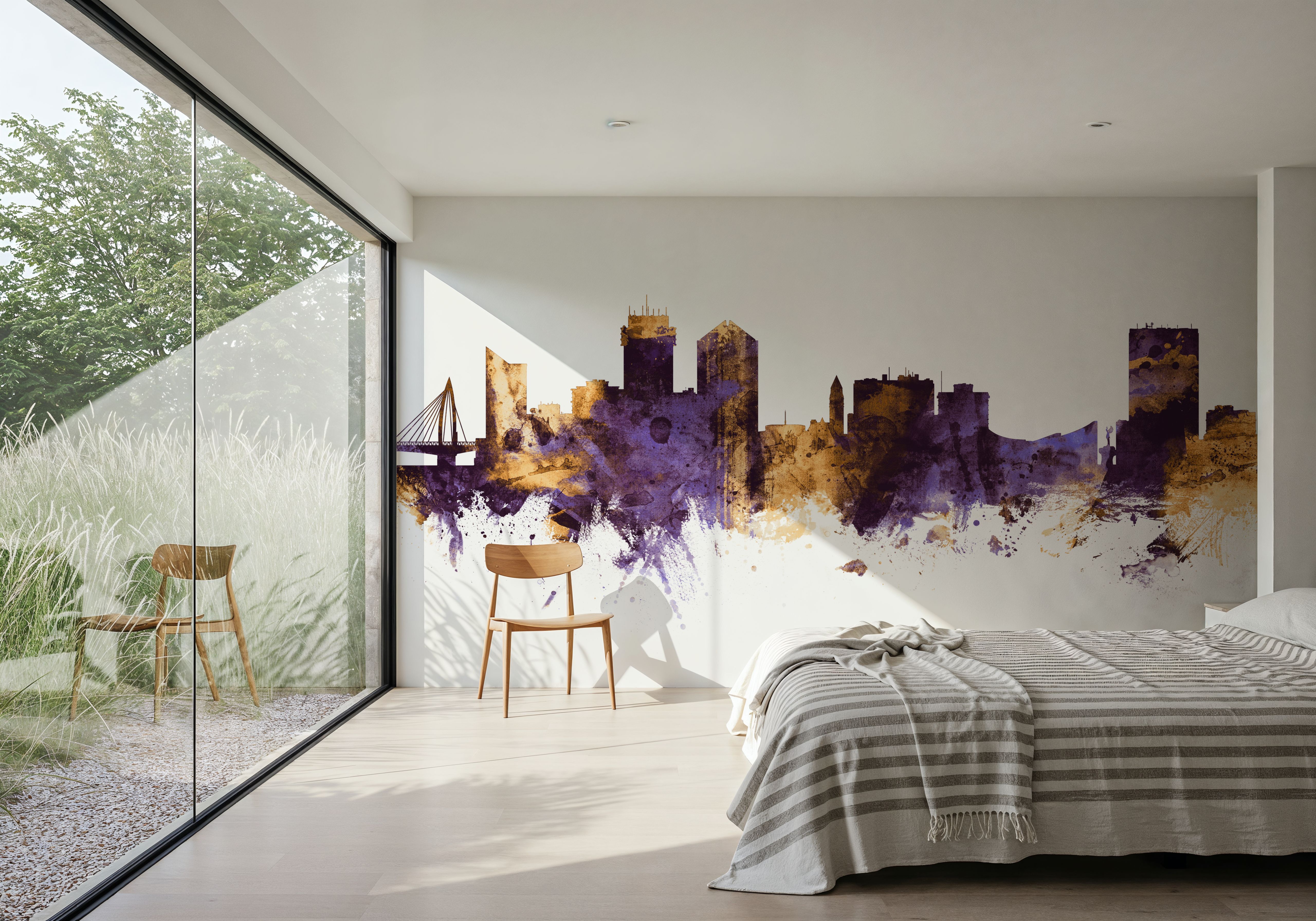 Wichita Kansas Skyline Purple & Gold