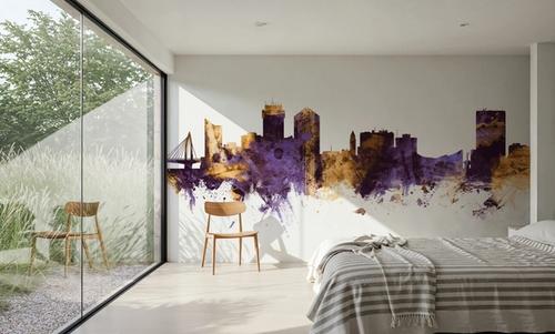 Wichita Kansas Skyline Purple & Gold