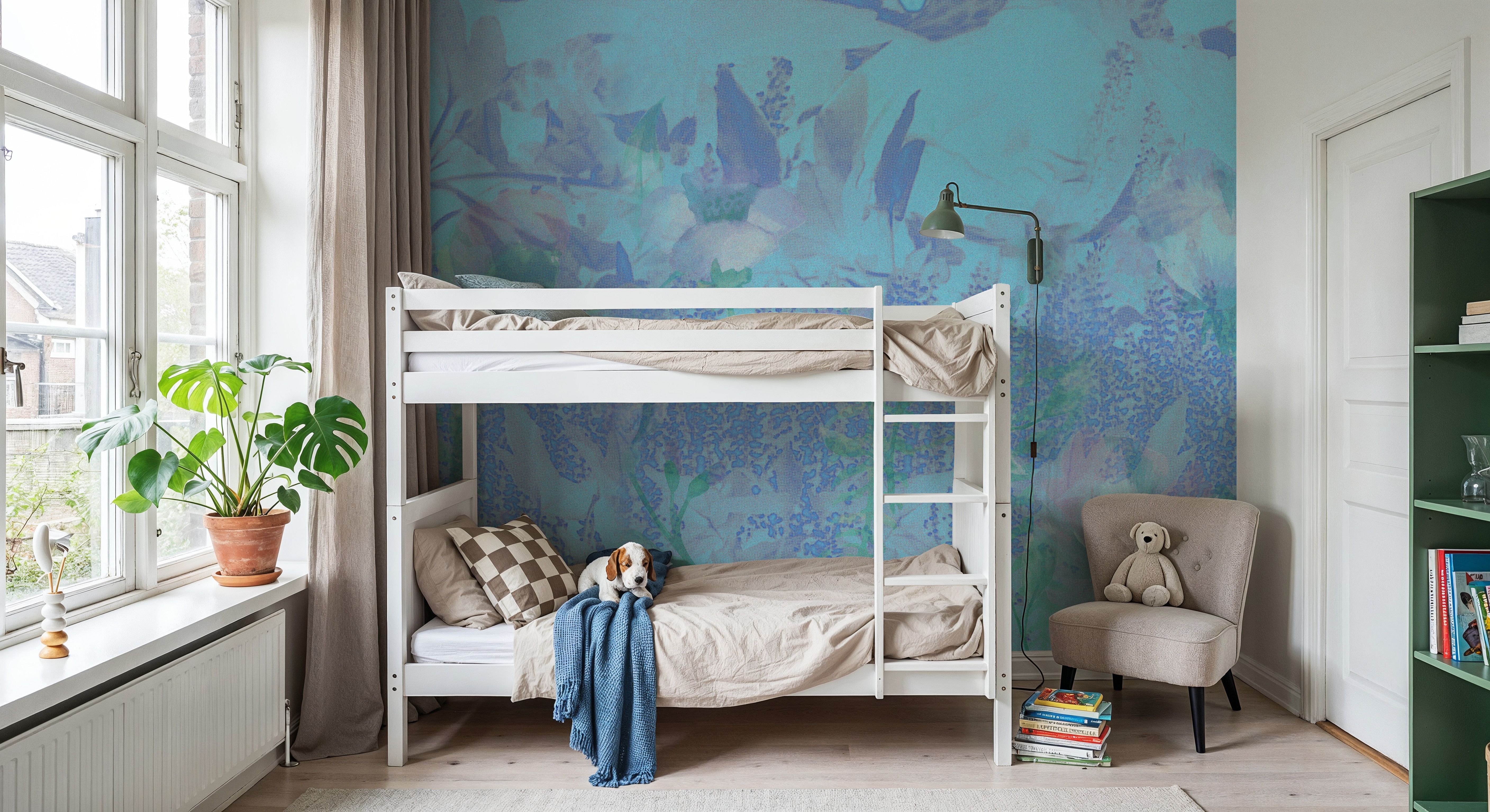 Dream Lupine, Light Turqouise, Papier peint