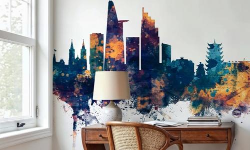 Ho Chi Minh City Vietnam Skyline Blue & Bronze