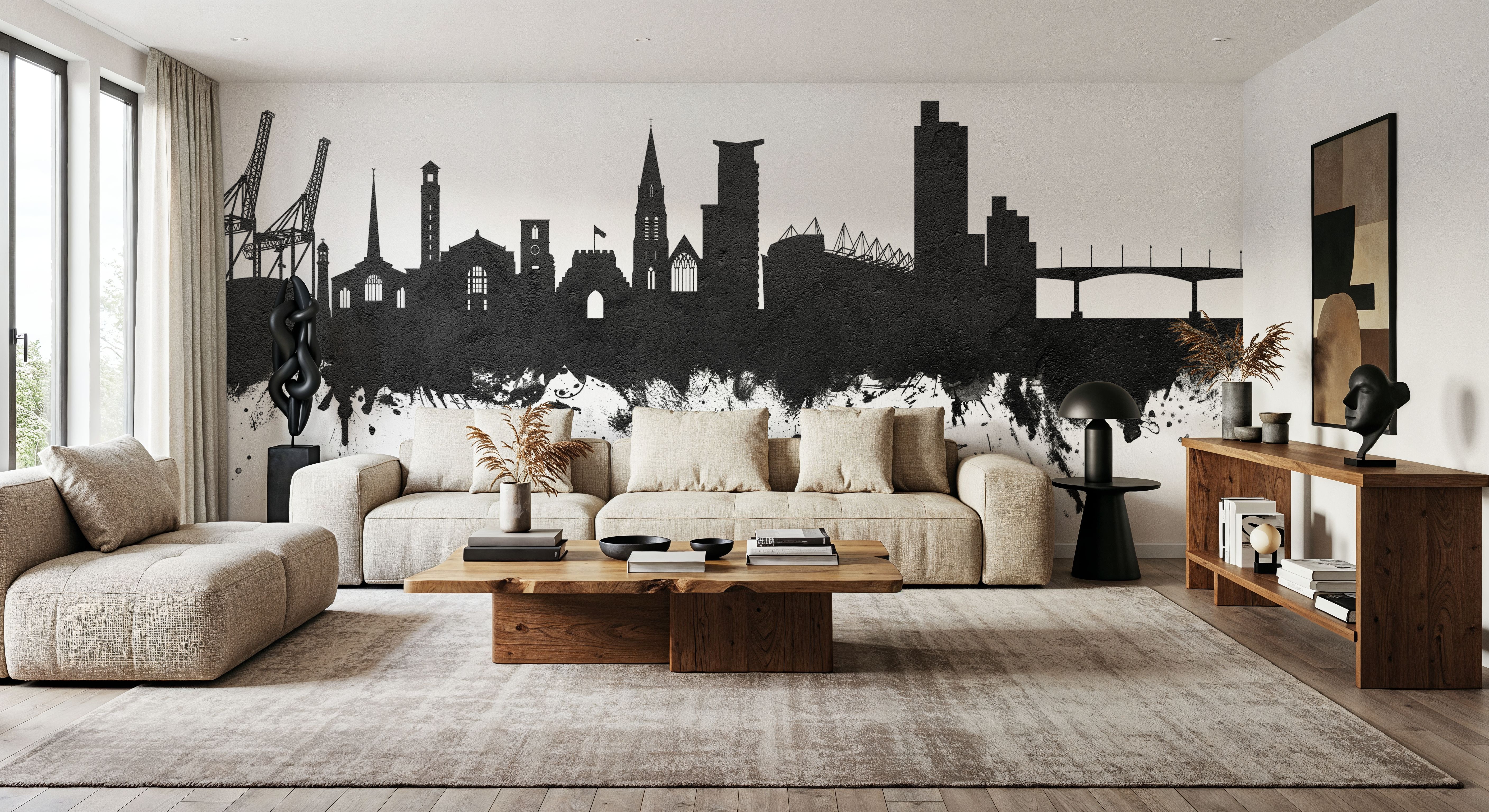 Southampton England Skyline Black & White